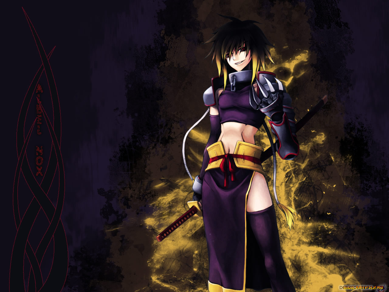 аниме, weapon, blood, technology