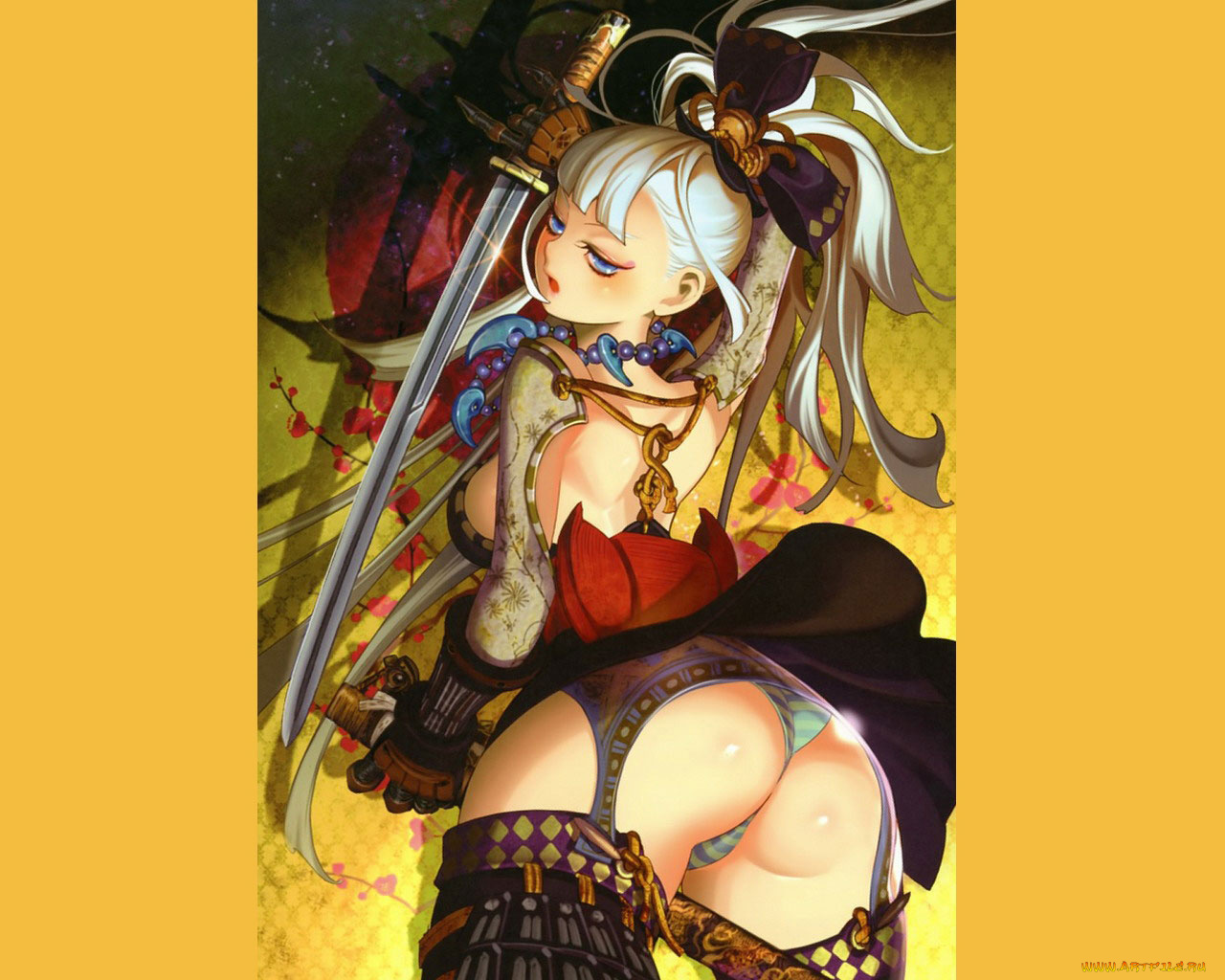 аниме, weapon, blood, technology