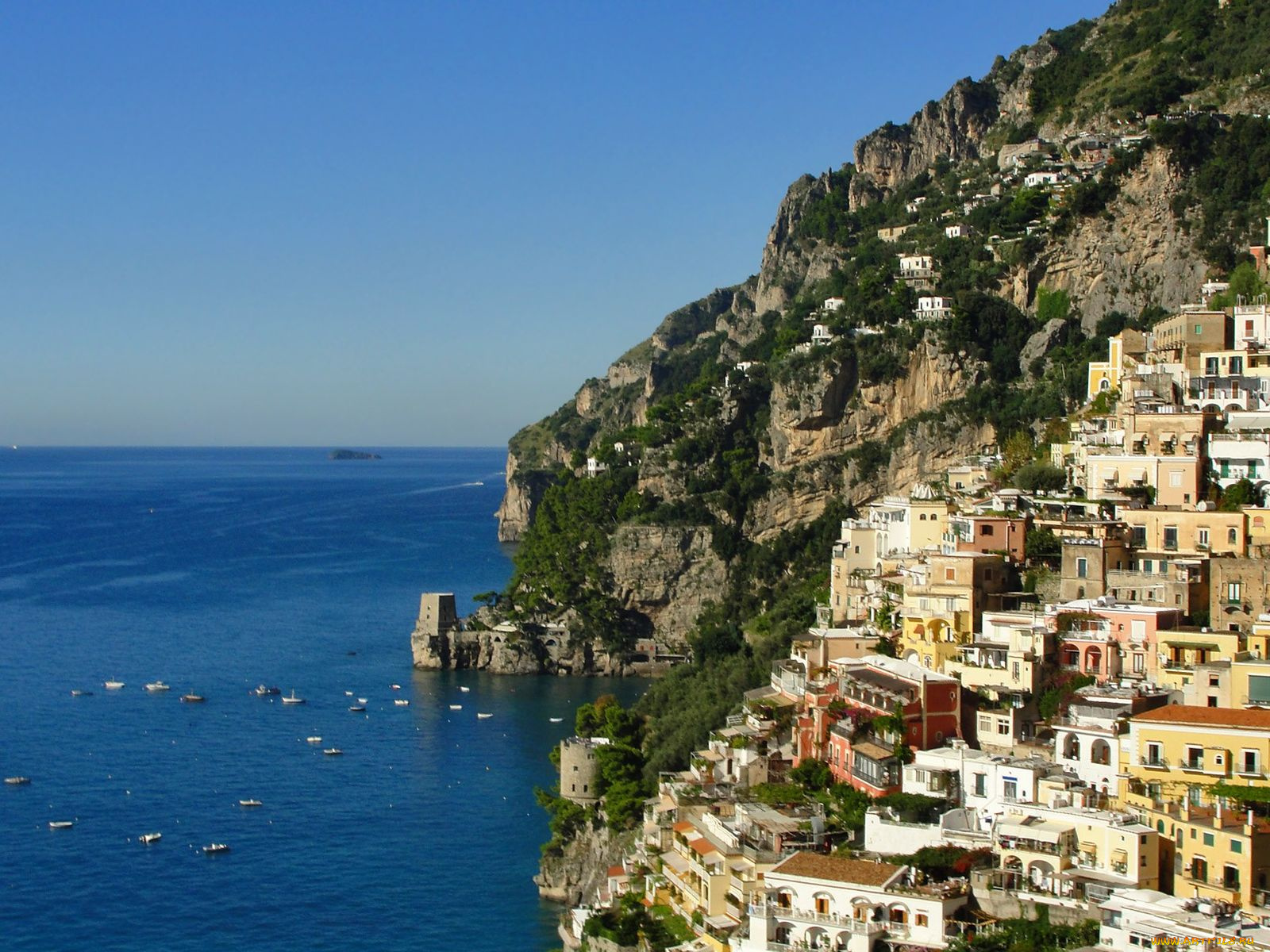 island, of, capri, italy, города, пейзажи