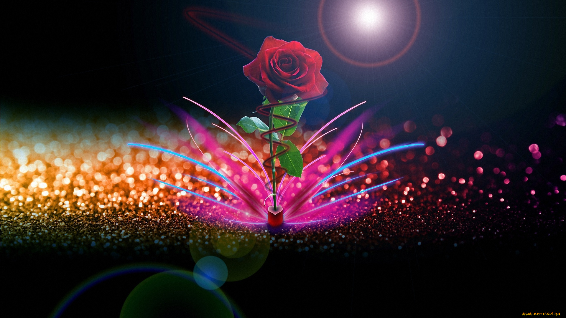 разное, компьютерный, дизайн, сердечко, роза