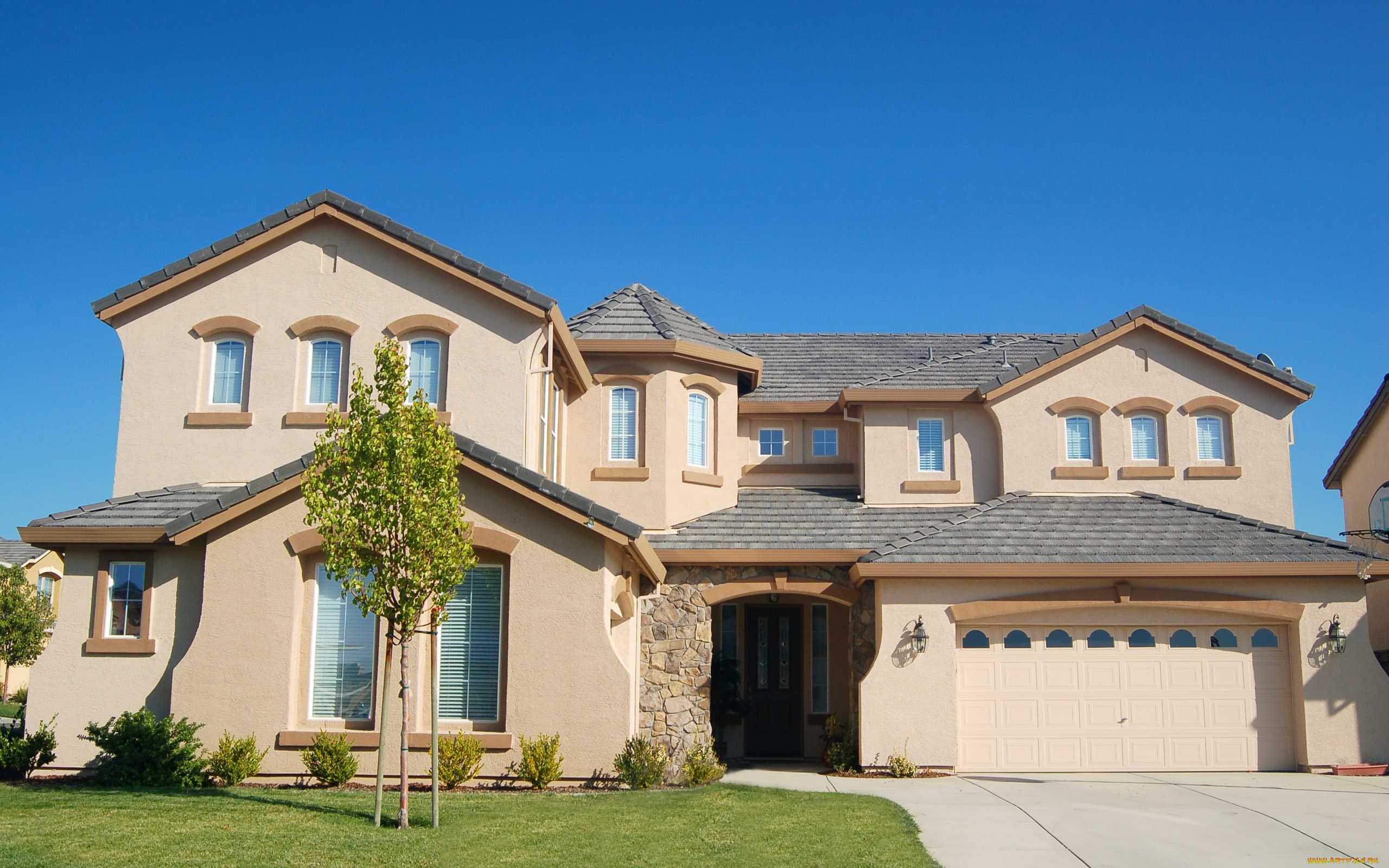 города, здания, дома, окна, трава, дом