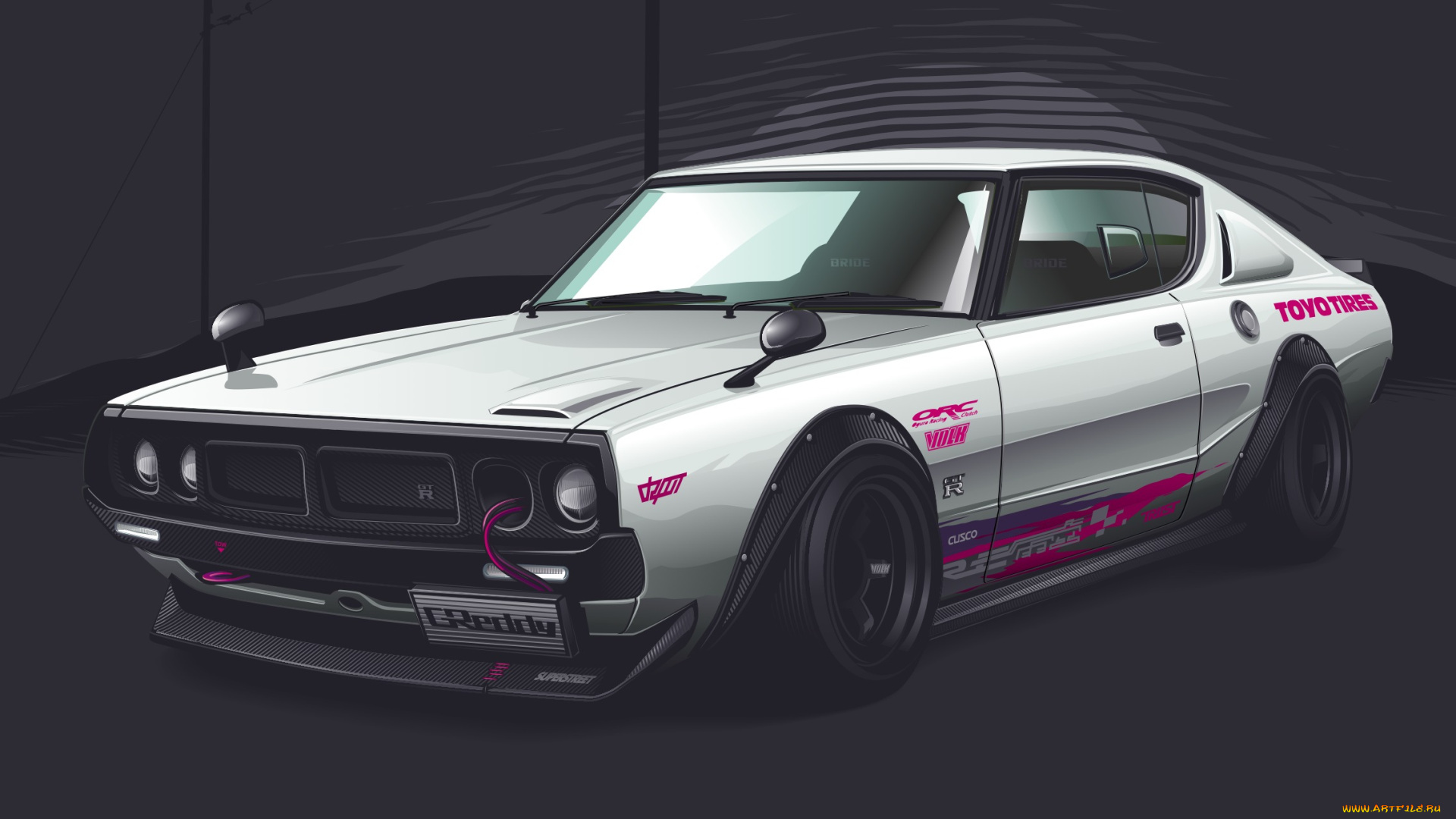 автомобили, векторная, графика, nissan, skyline, gt-r, c111