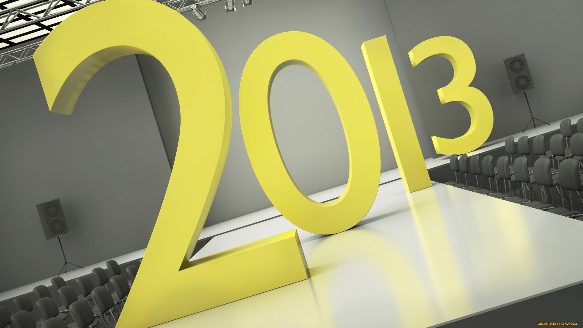 праздничные, 3д, графика, новый, год, цифры