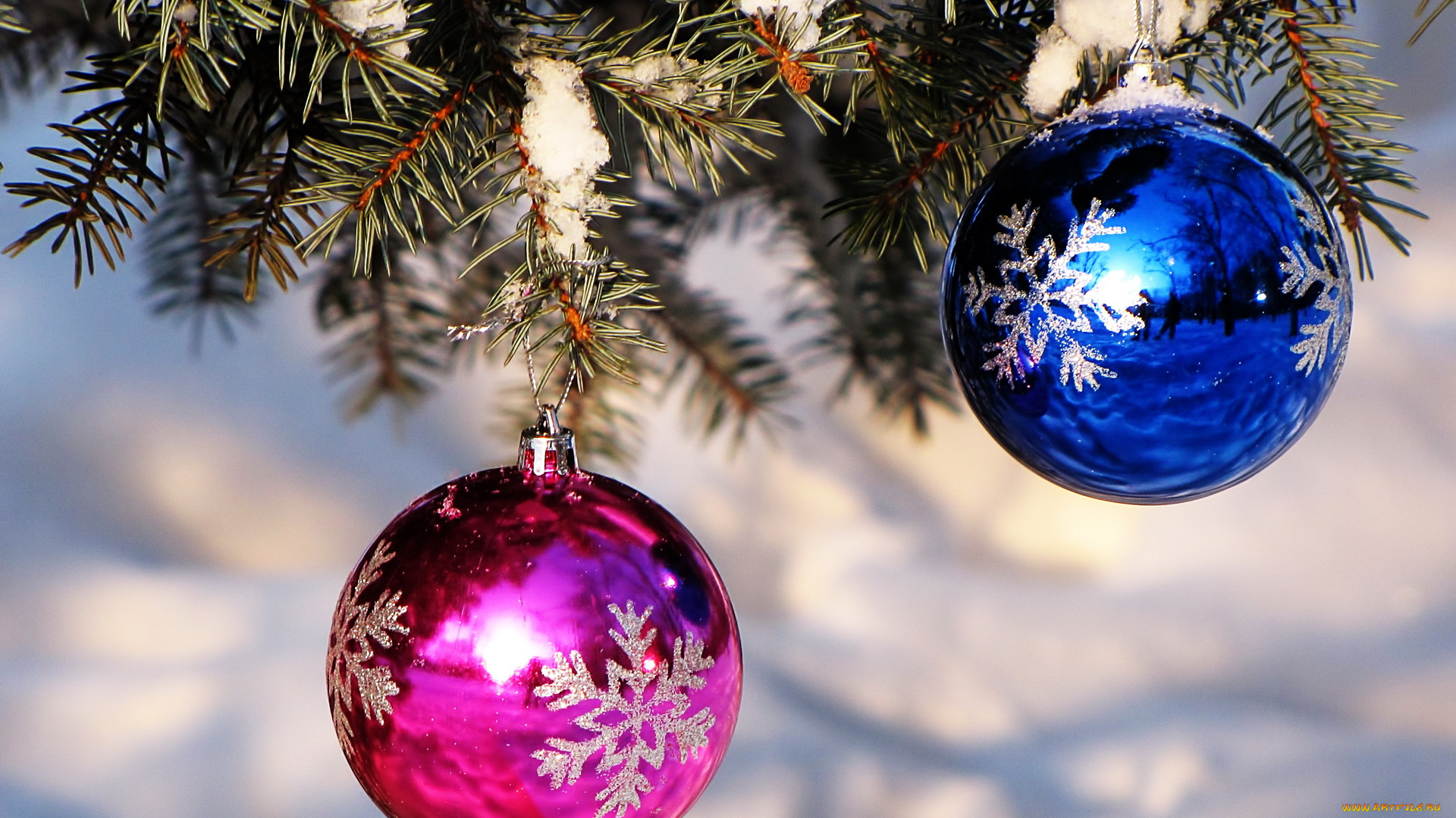 праздничные, шарики, новый, год