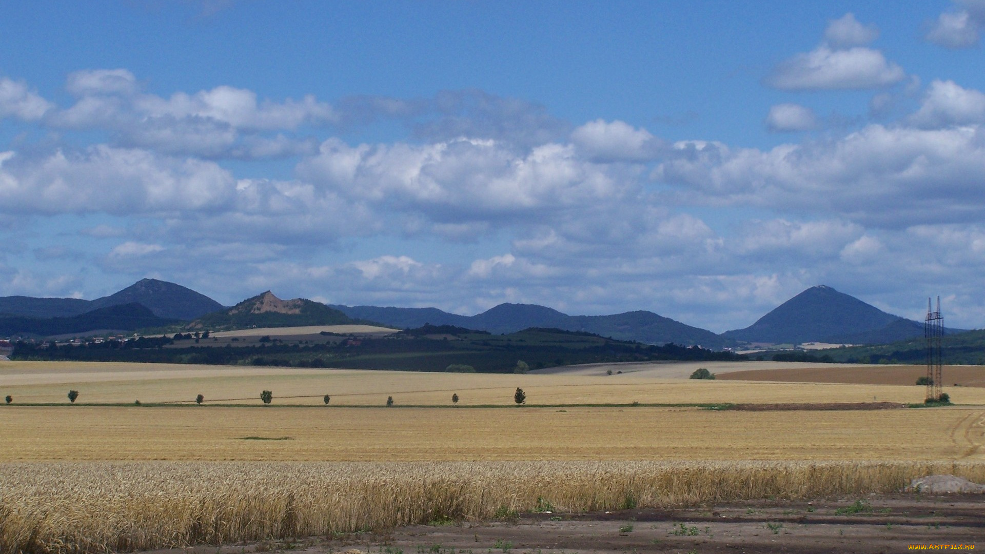 природа, поля, горы