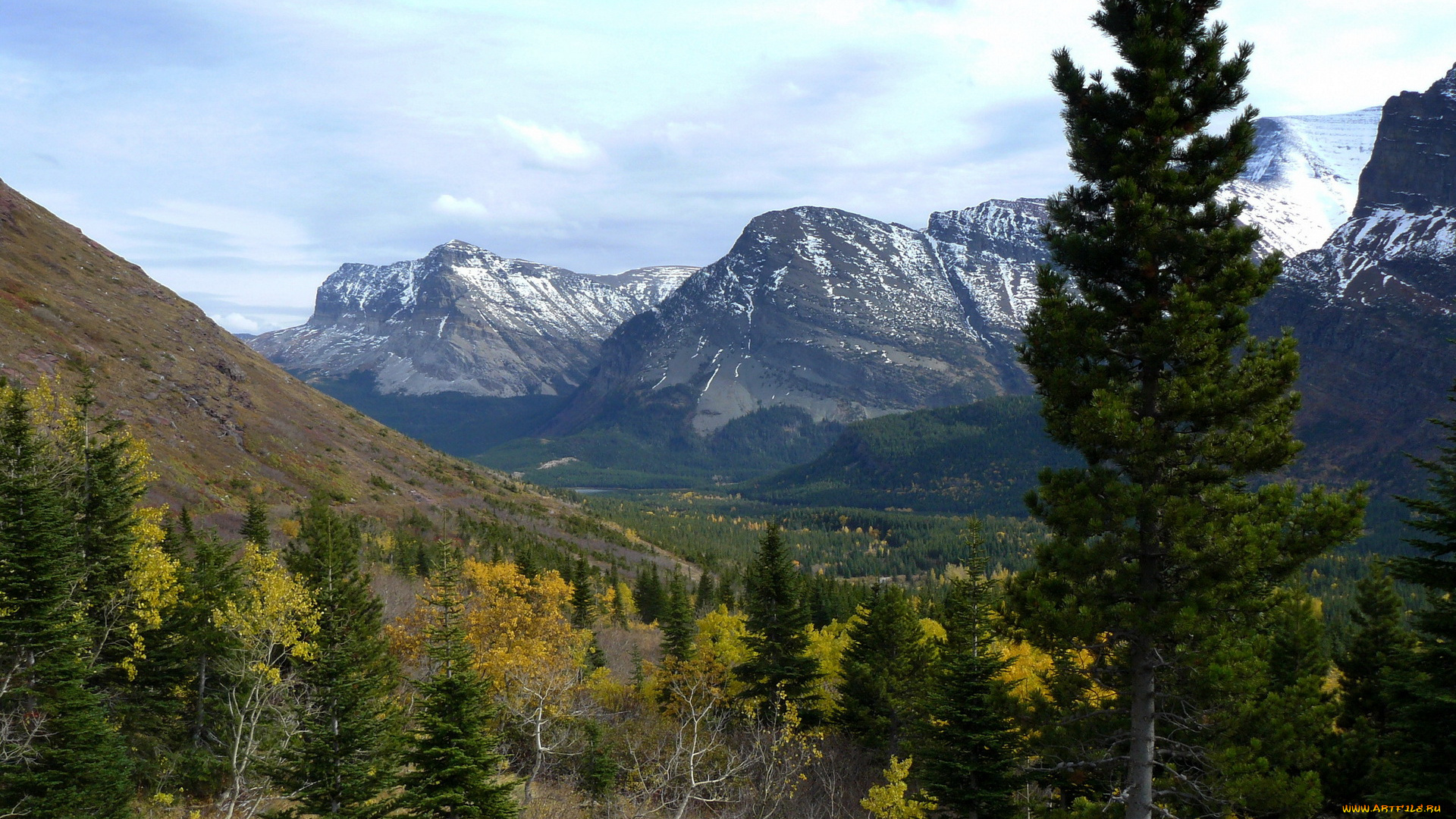 сша, glacier, national, park, природа, горы, лес
