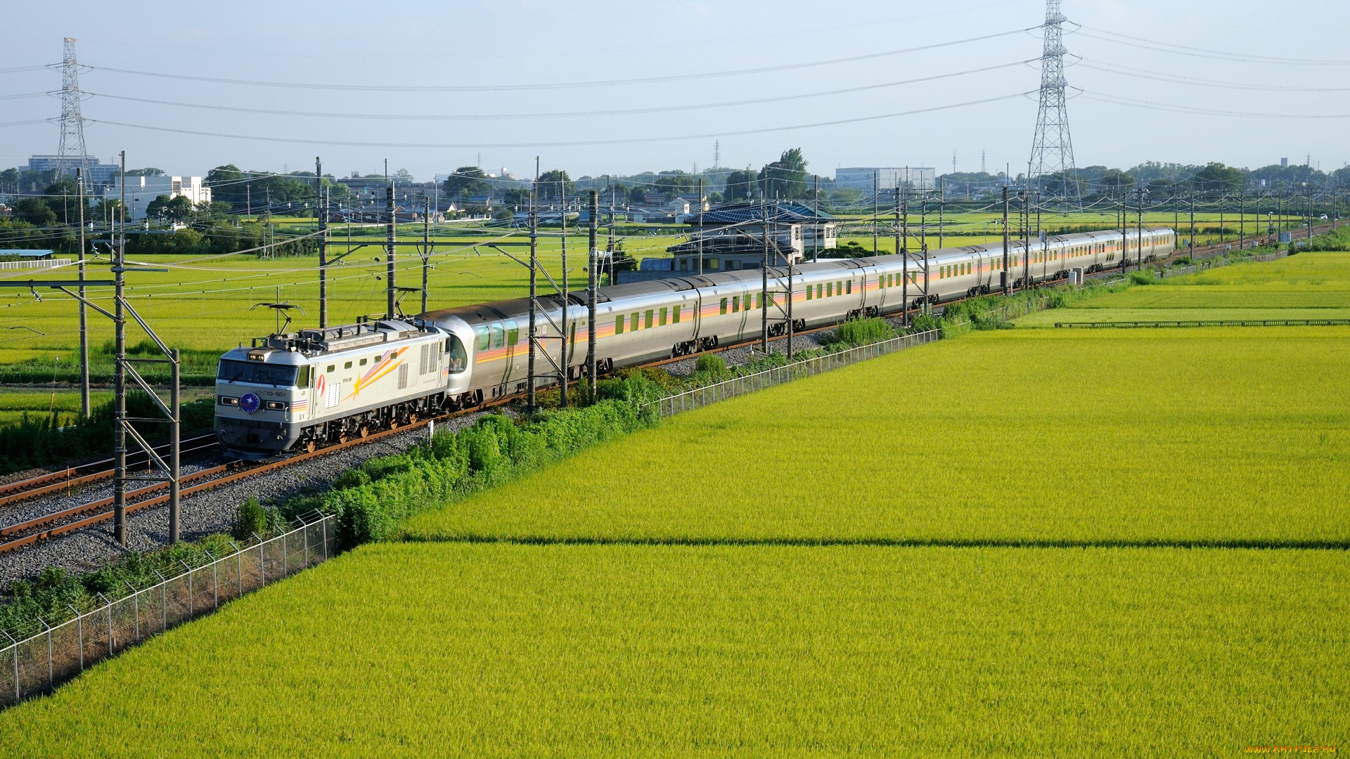 техника, поезда, поле, поезд