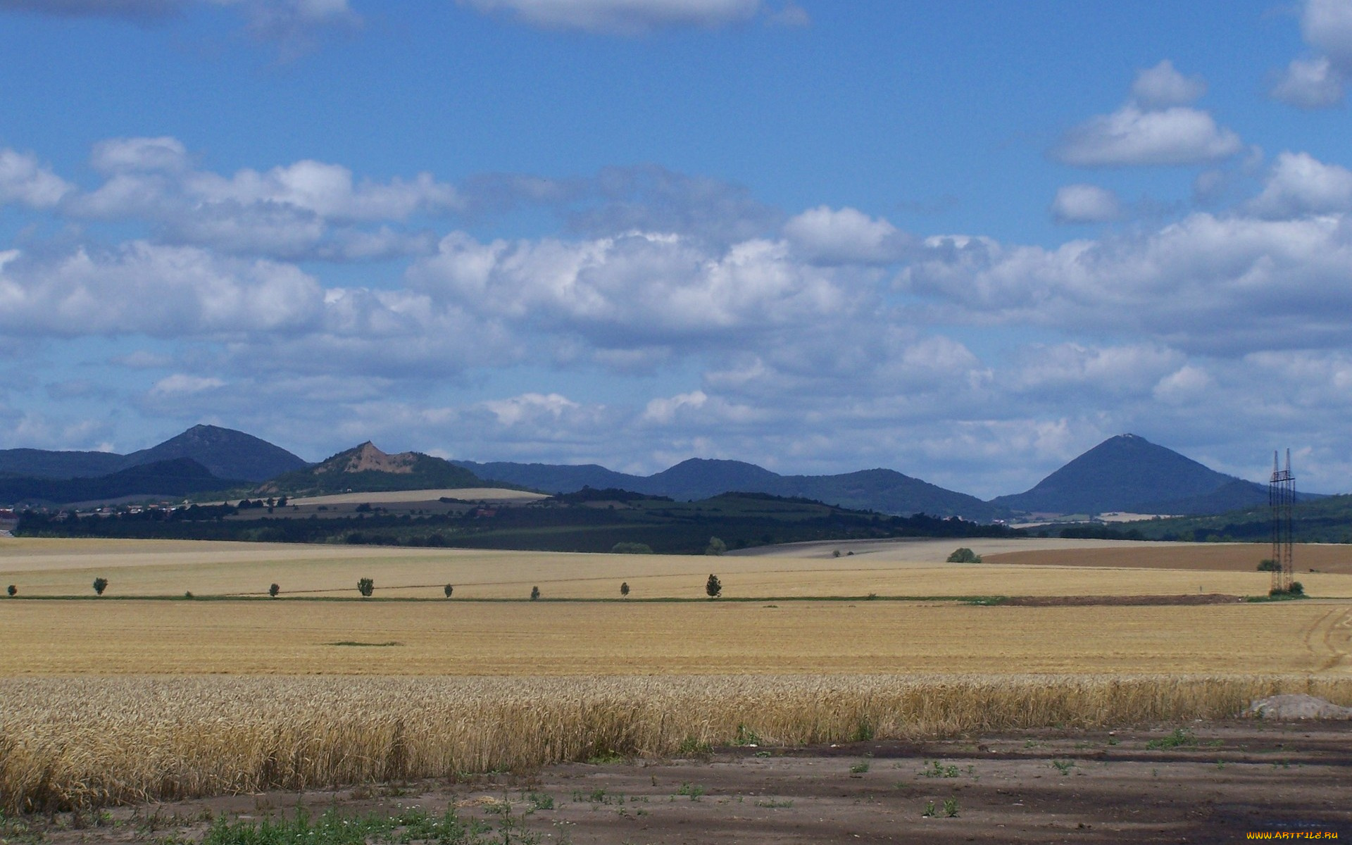 природа, поля, горы