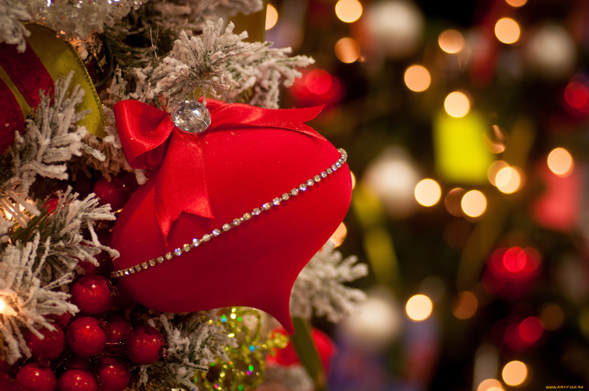 праздничные, украшения, красный