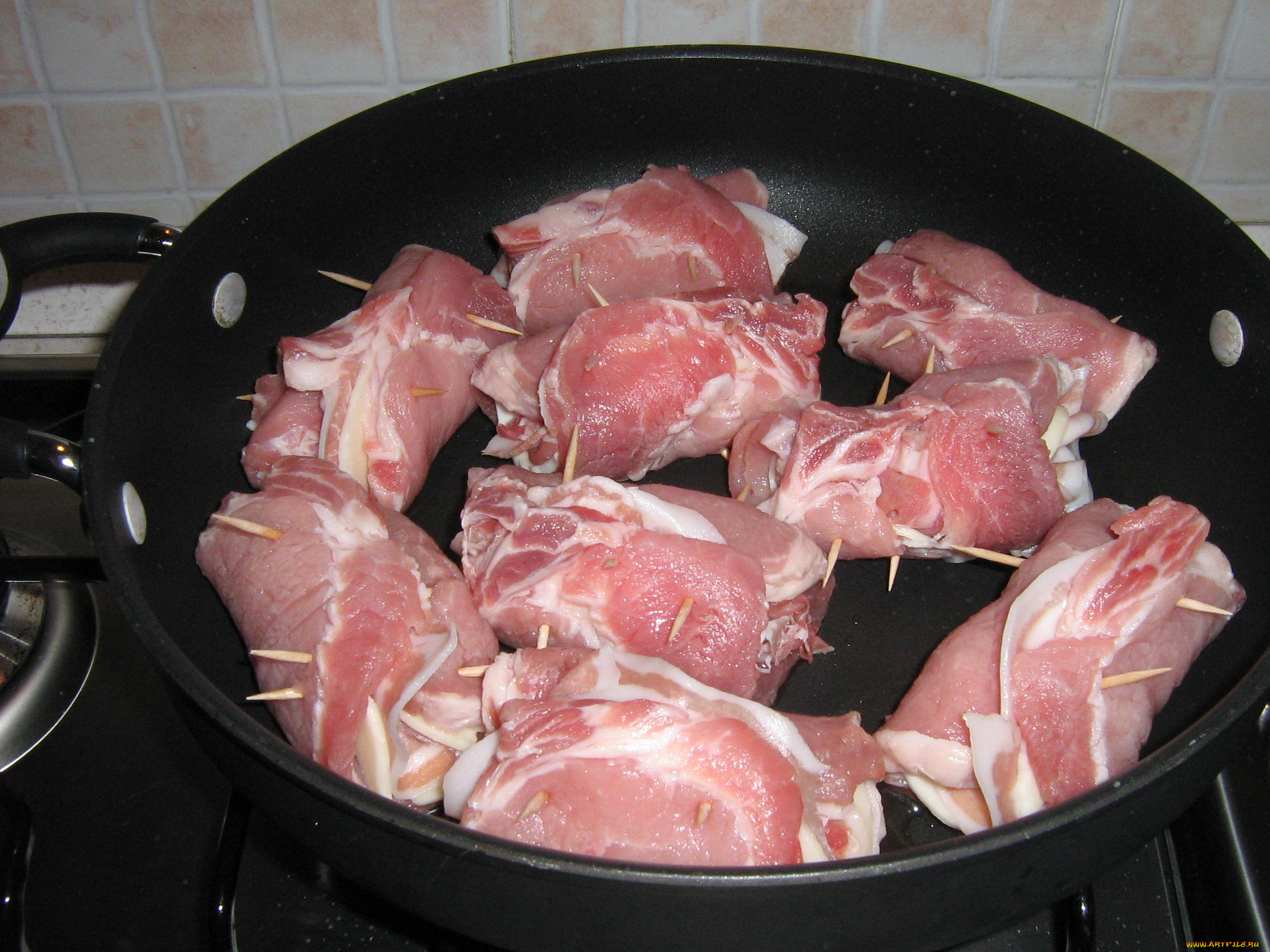 еда, мясные, блюда, сковородка