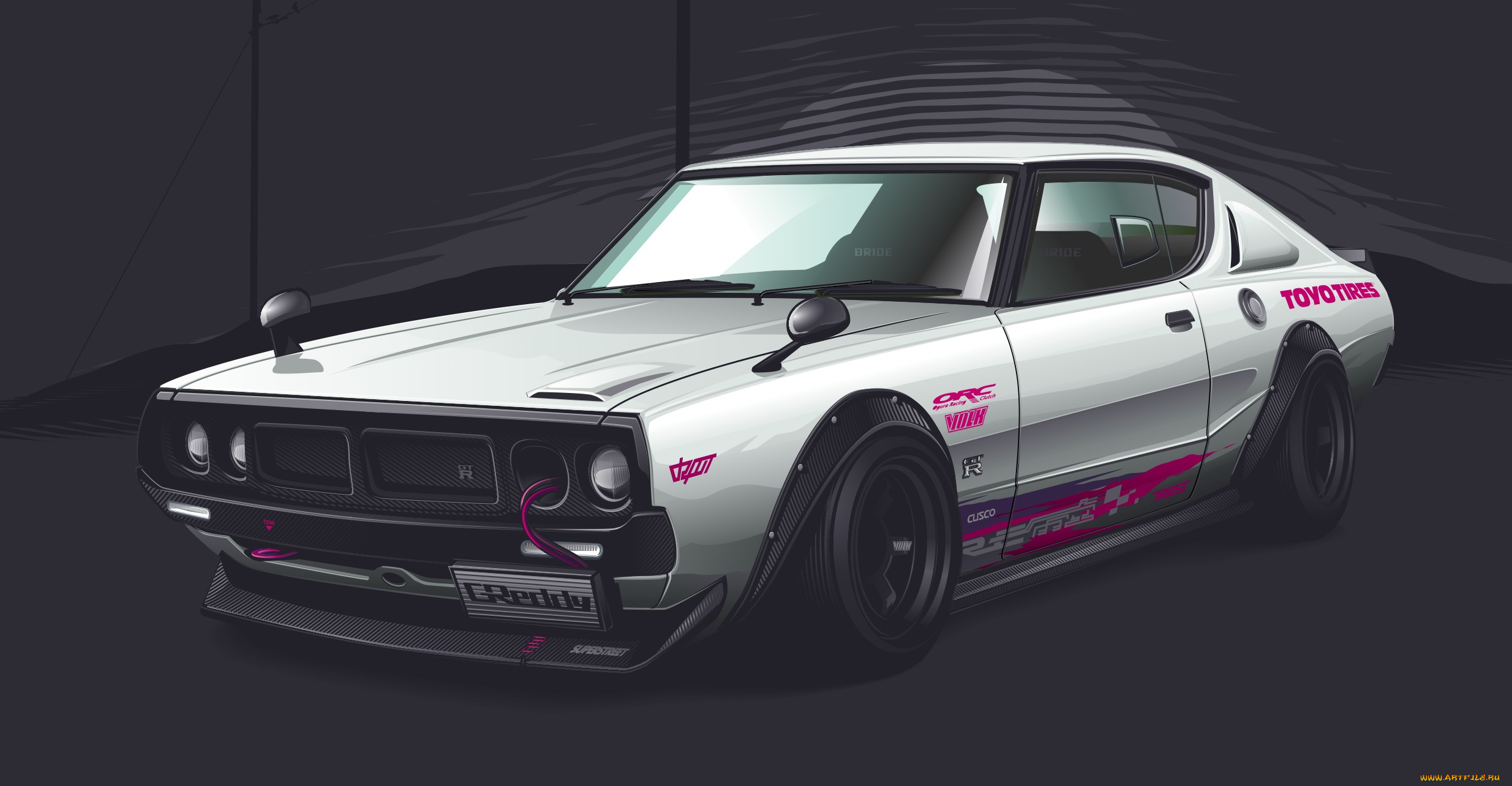 автомобили, векторная, графика, nissan, skyline, gt-r, c111
