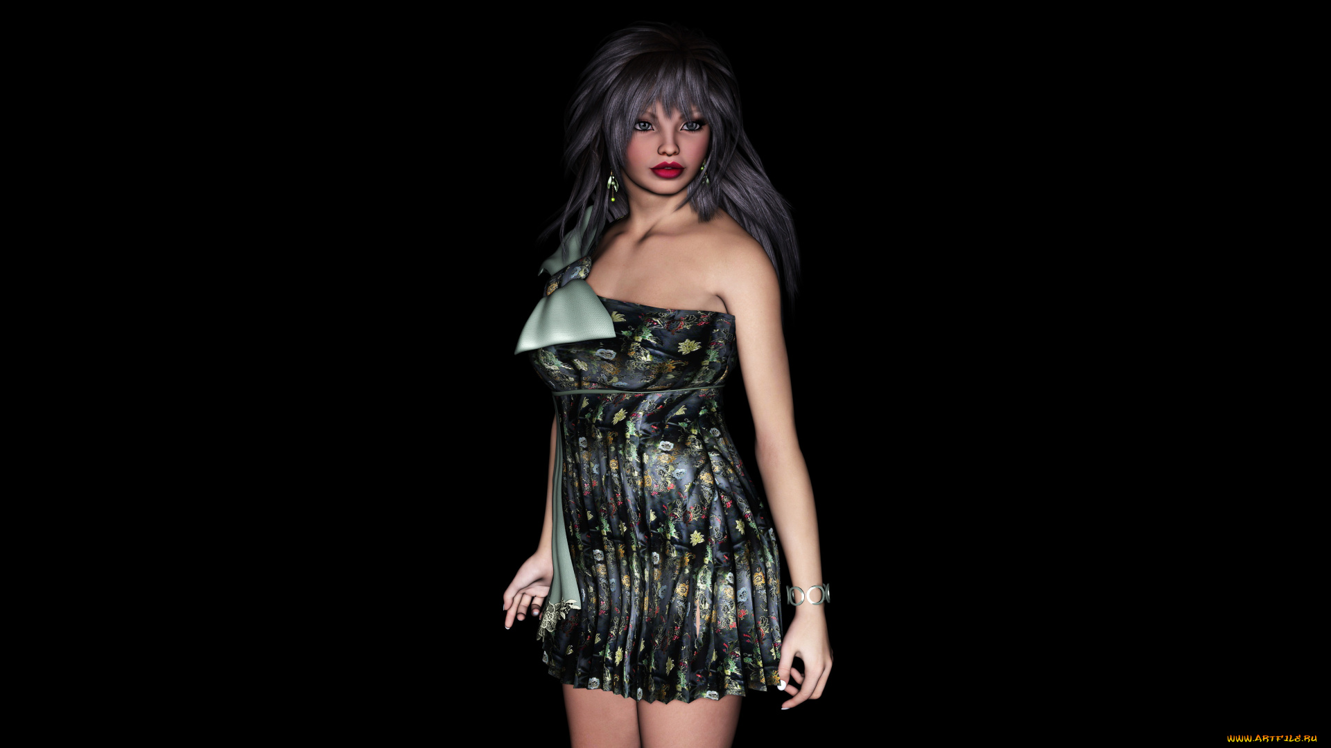 3д, графика, people, , люди, платье, взгляд, девушка