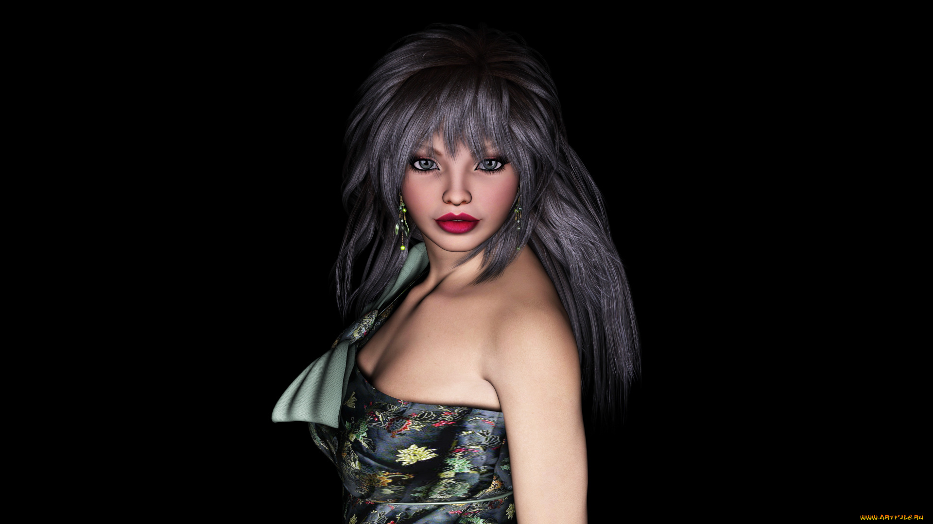 3д, графика, people, , люди, платье, взгляд, девушка