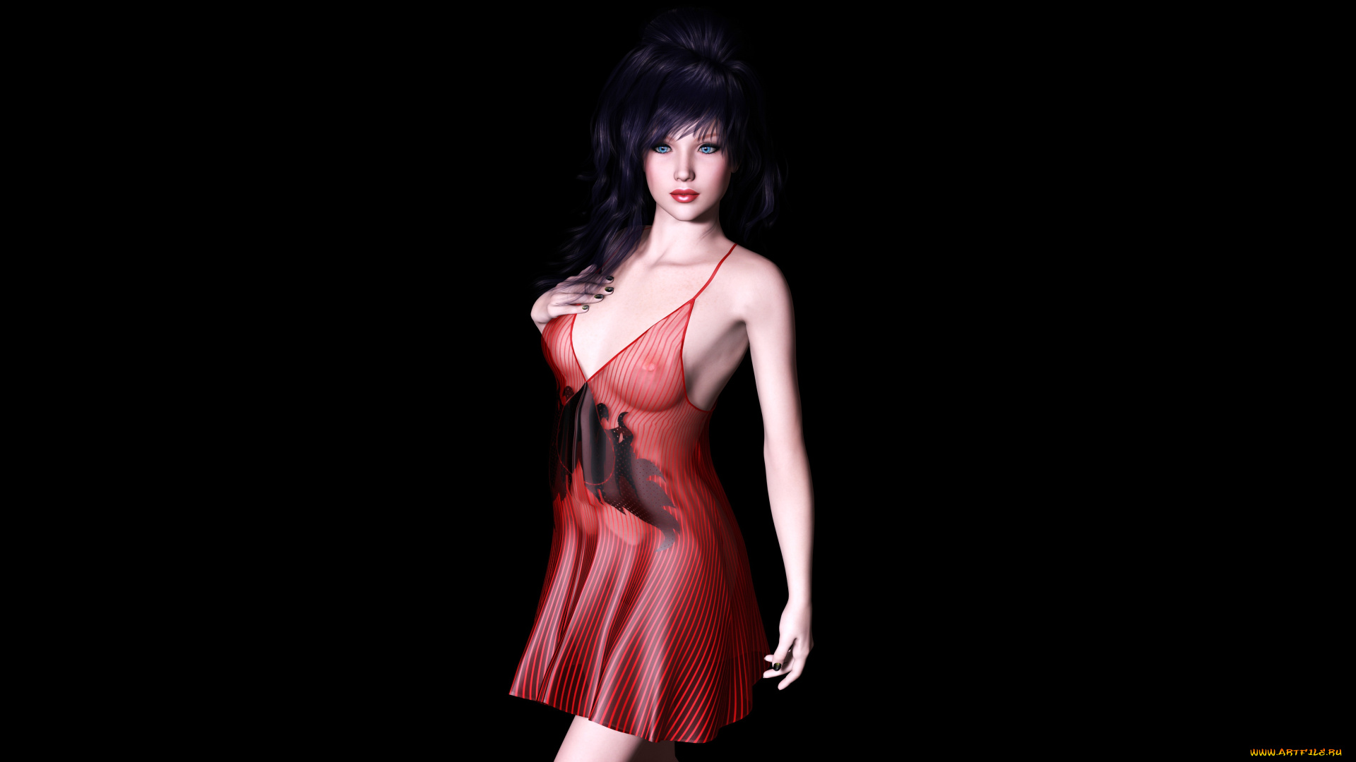 3д, графика, people, , люди, платье, взгляд, девушка, фон