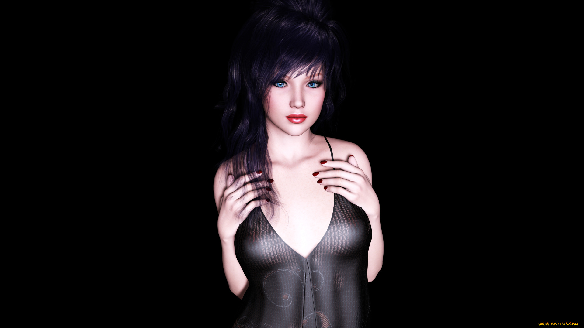 3д, графика, people, , люди, платье, взгляд, девушка, фон