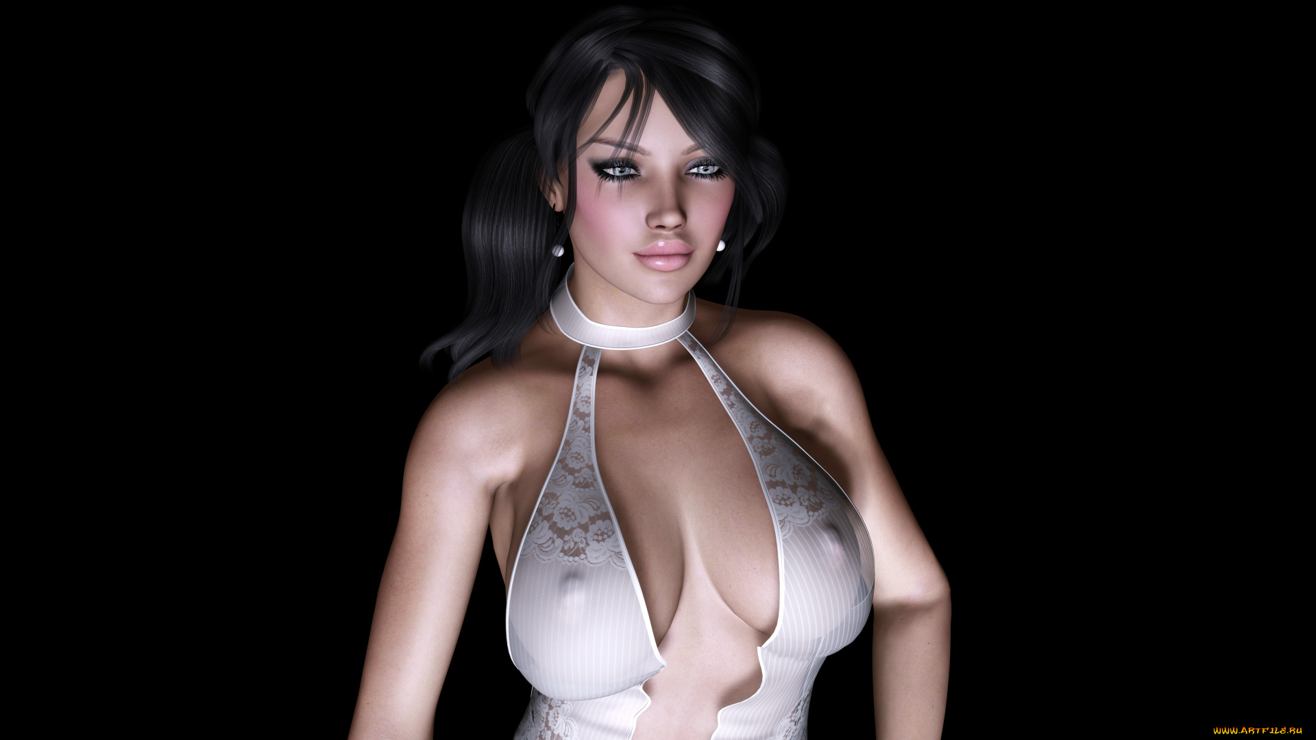 3д, графика, people, , люди, взгляд, платье, фон, девушка