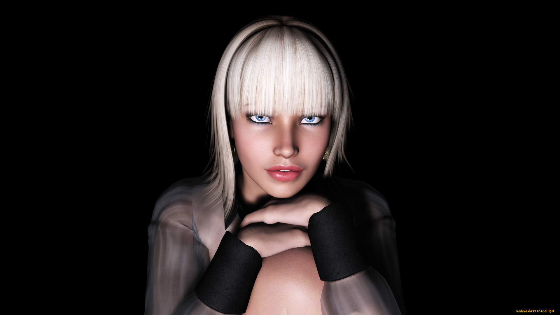 3д, графика, portraits, , портрет, взгляд, блондинка, девушка