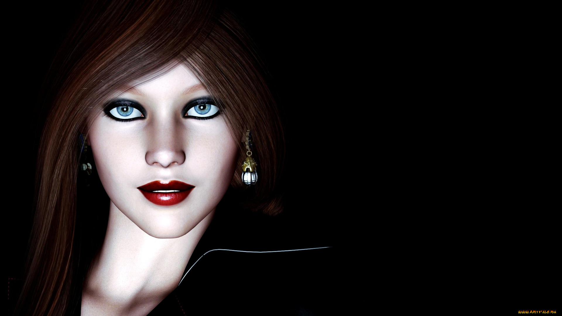 3д, графика, portraits, , портрет, взгляд, девушка