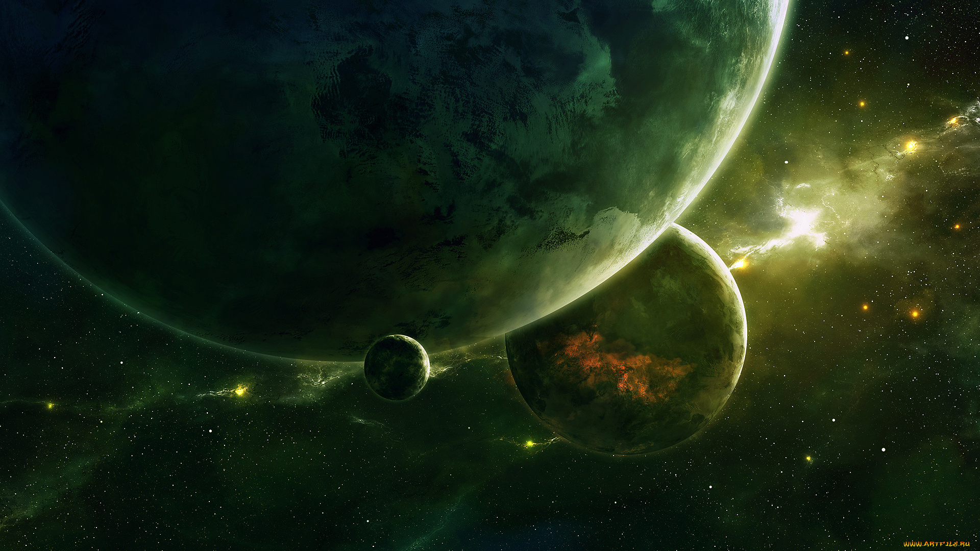 космос, арт, планеты, space, qauz