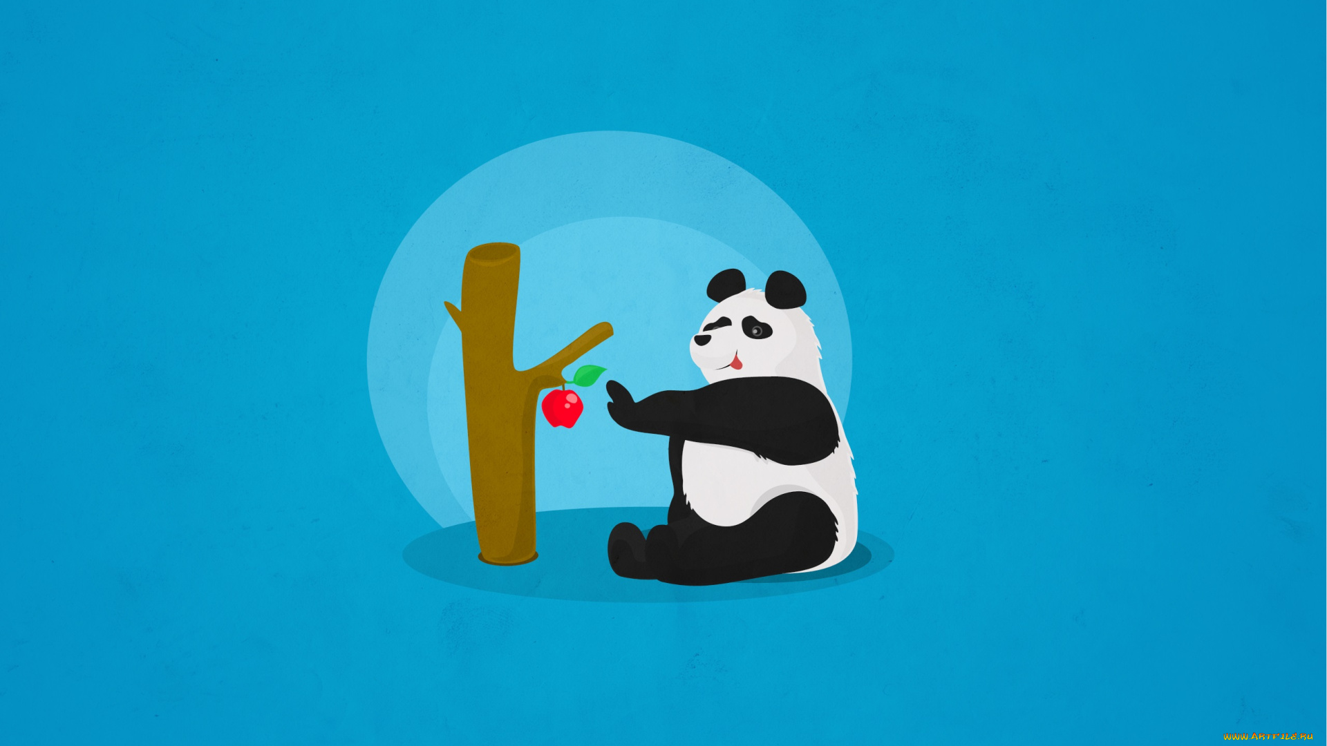 рисованные, минимализм, фон, панда