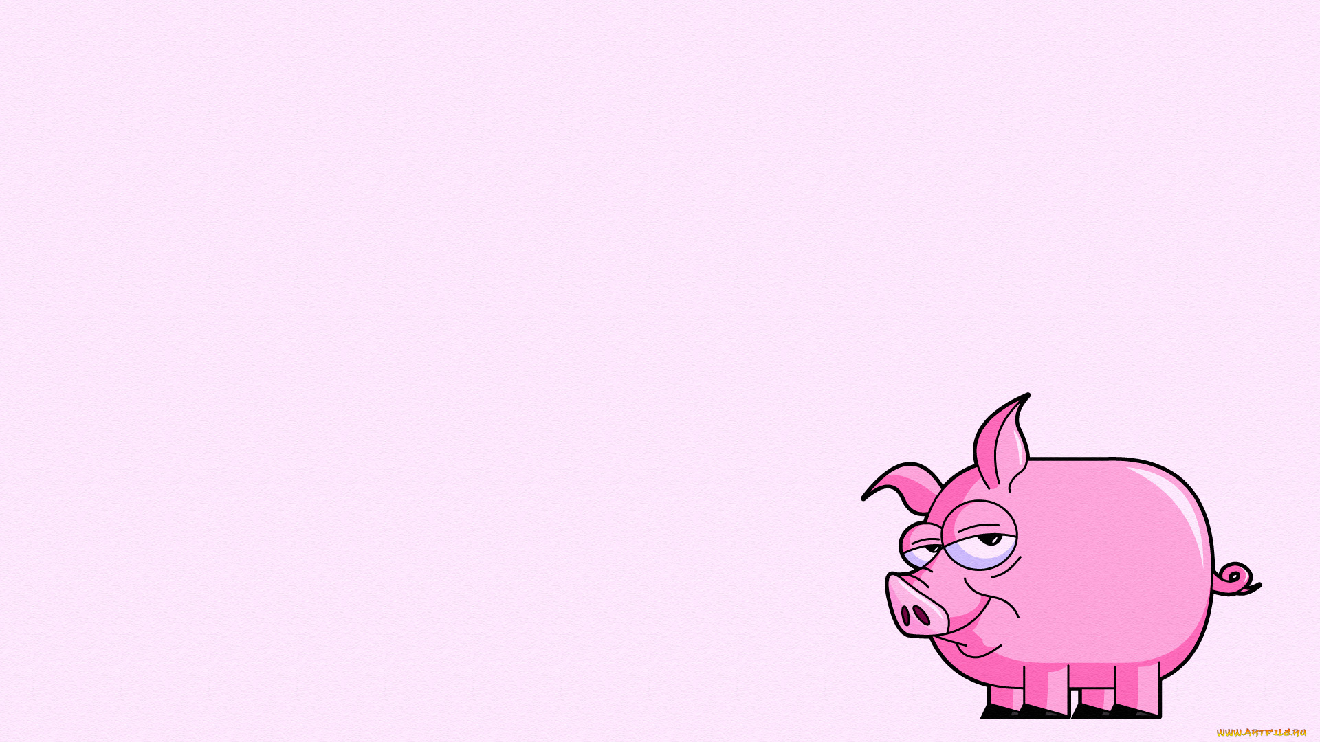 рисованные, минимализм, фон, свинья