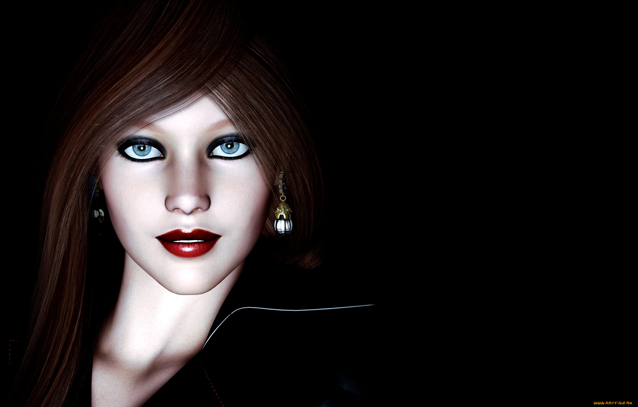 3д, графика, portraits, , портрет, взгляд, девушка