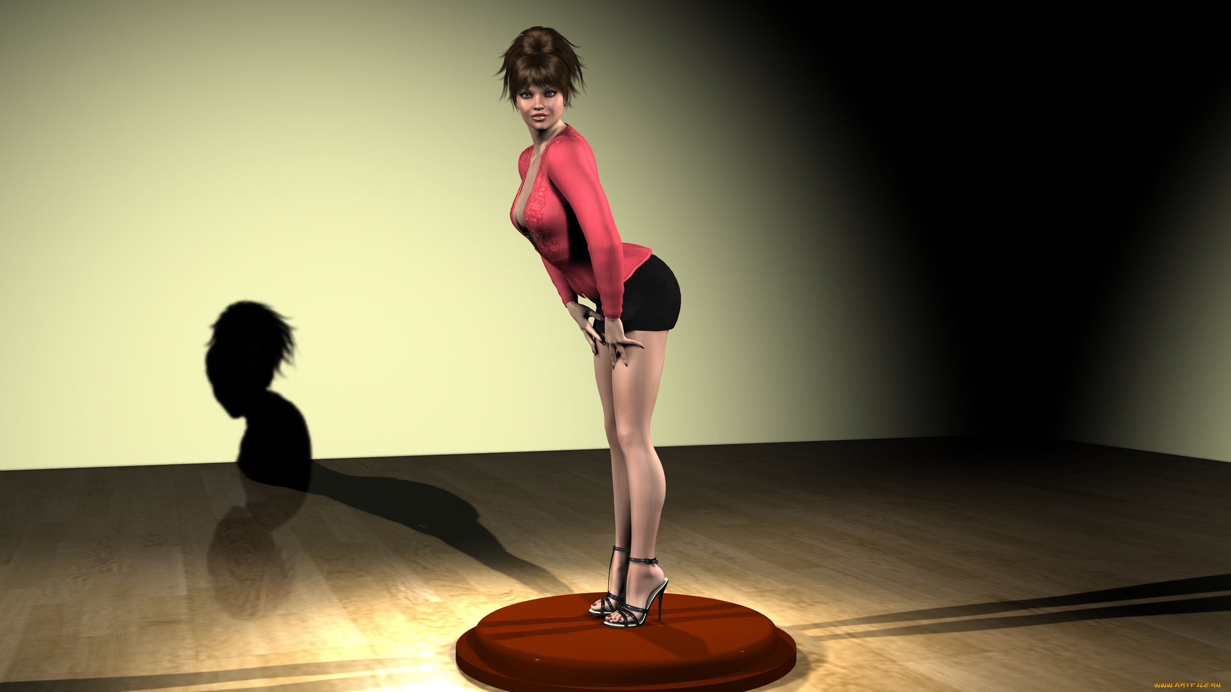 3д, графика, people, , люди, взгляд, комната, тень, девушка