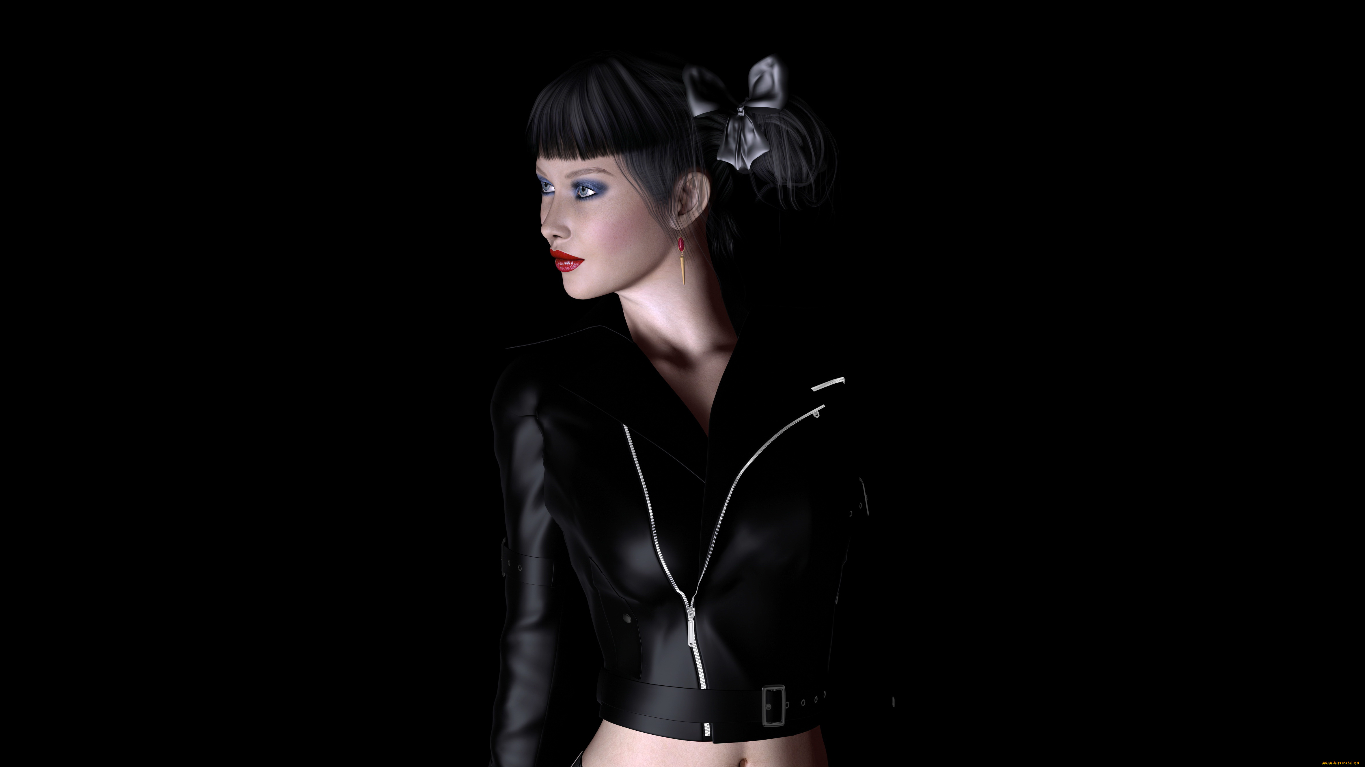 3д, графика, people, , люди, девушка, курточка, фон, взгляд