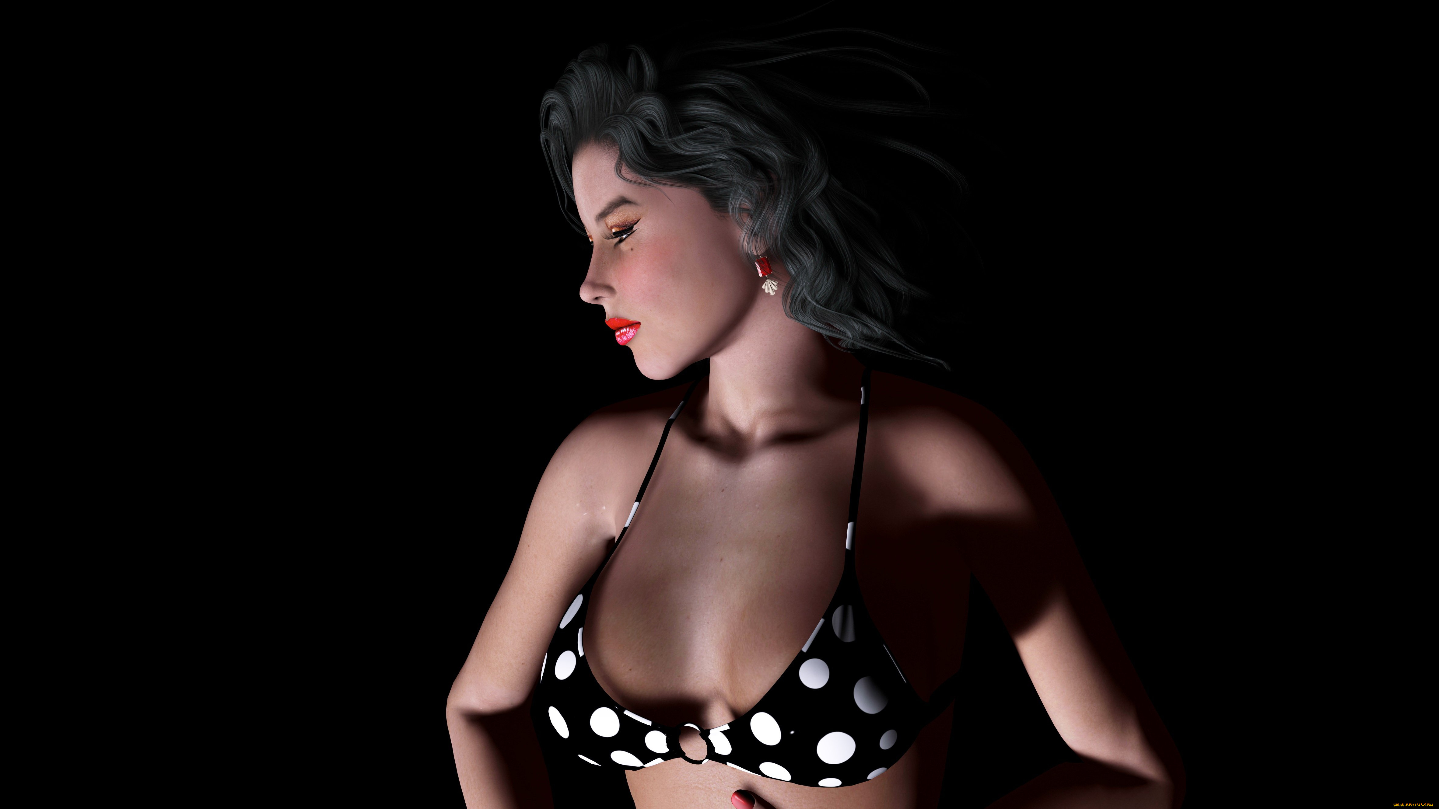 3д, графика, people, , люди, девушка, взгляд, купальник