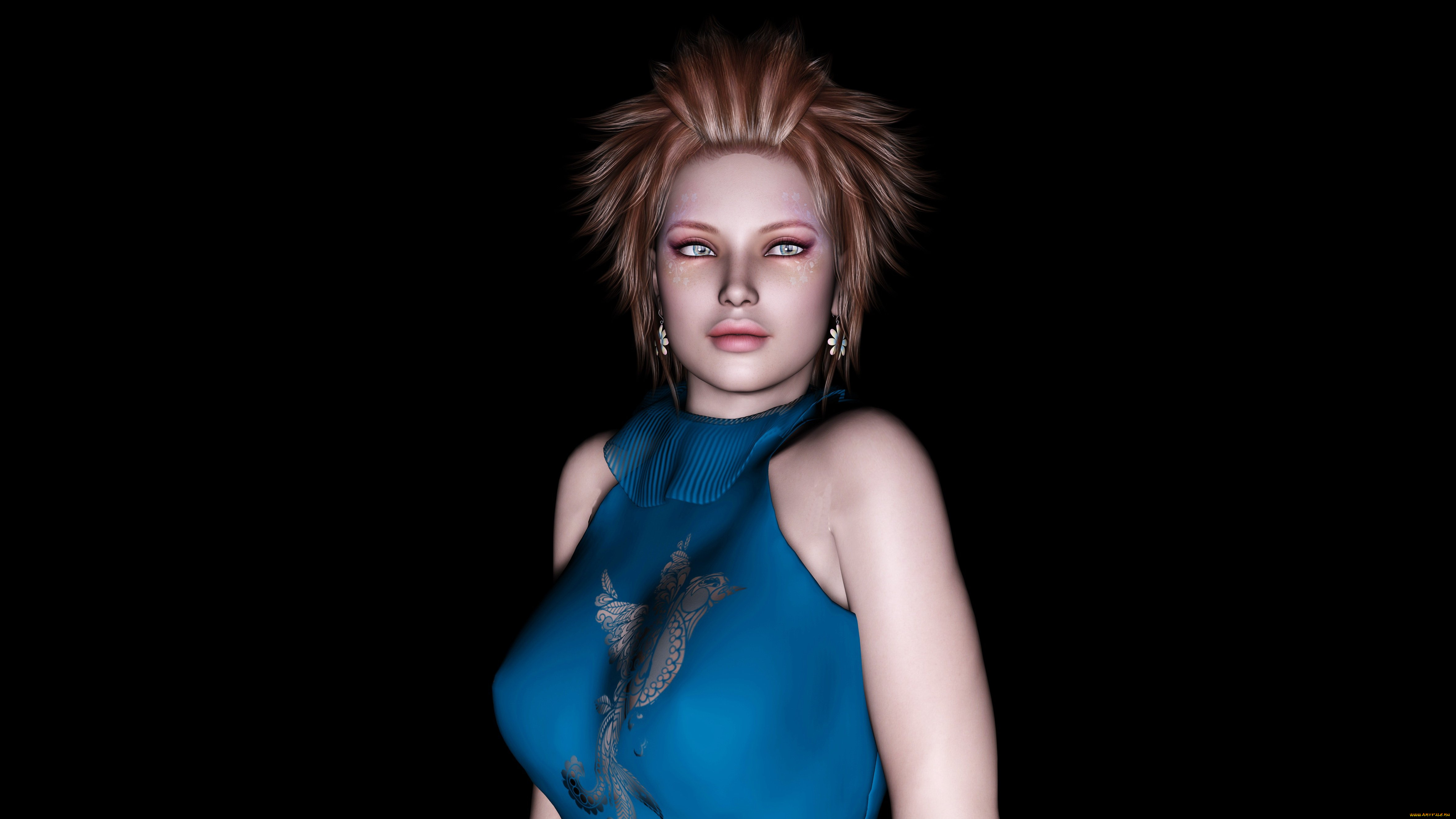 3д, графика, people, , люди, фон, платье, взгляд, девушка