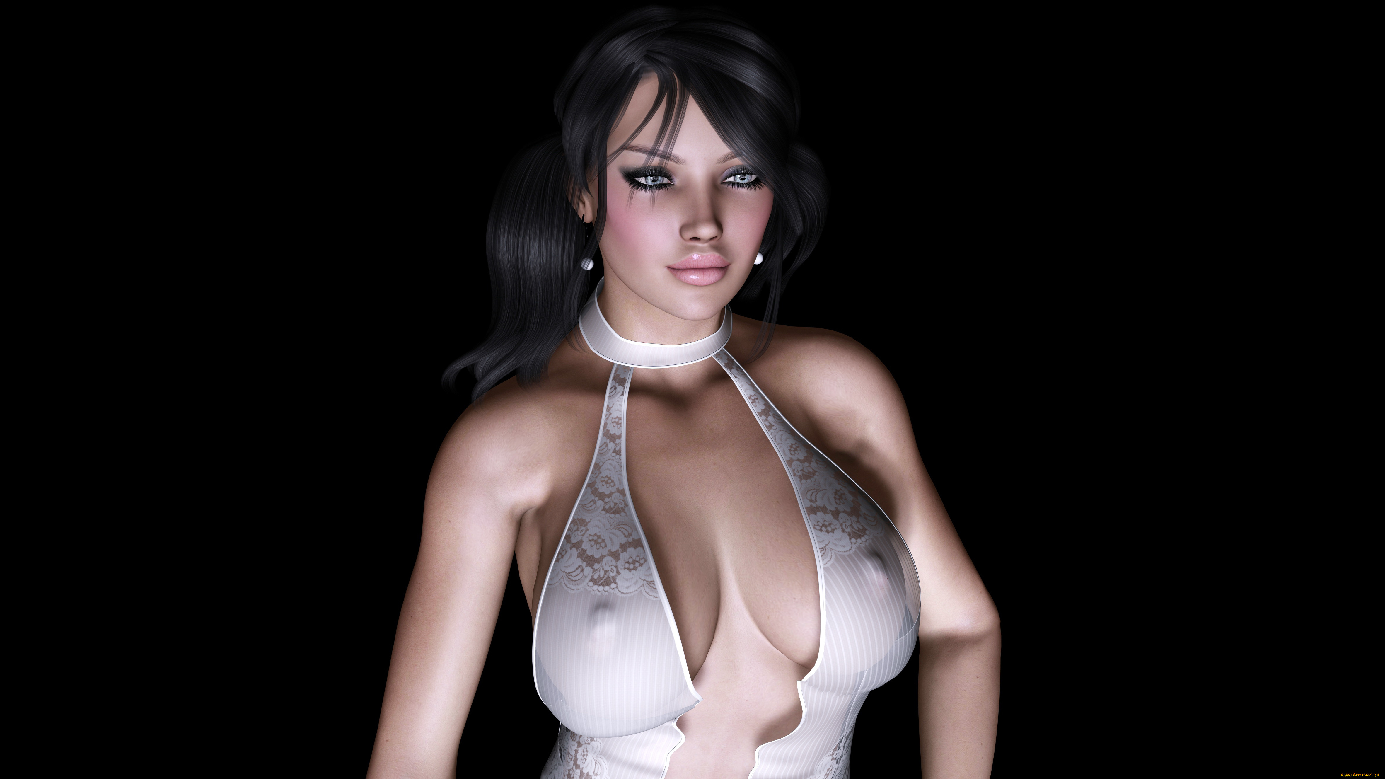 3д, графика, people, , люди, взгляд, платье, фон, девушка