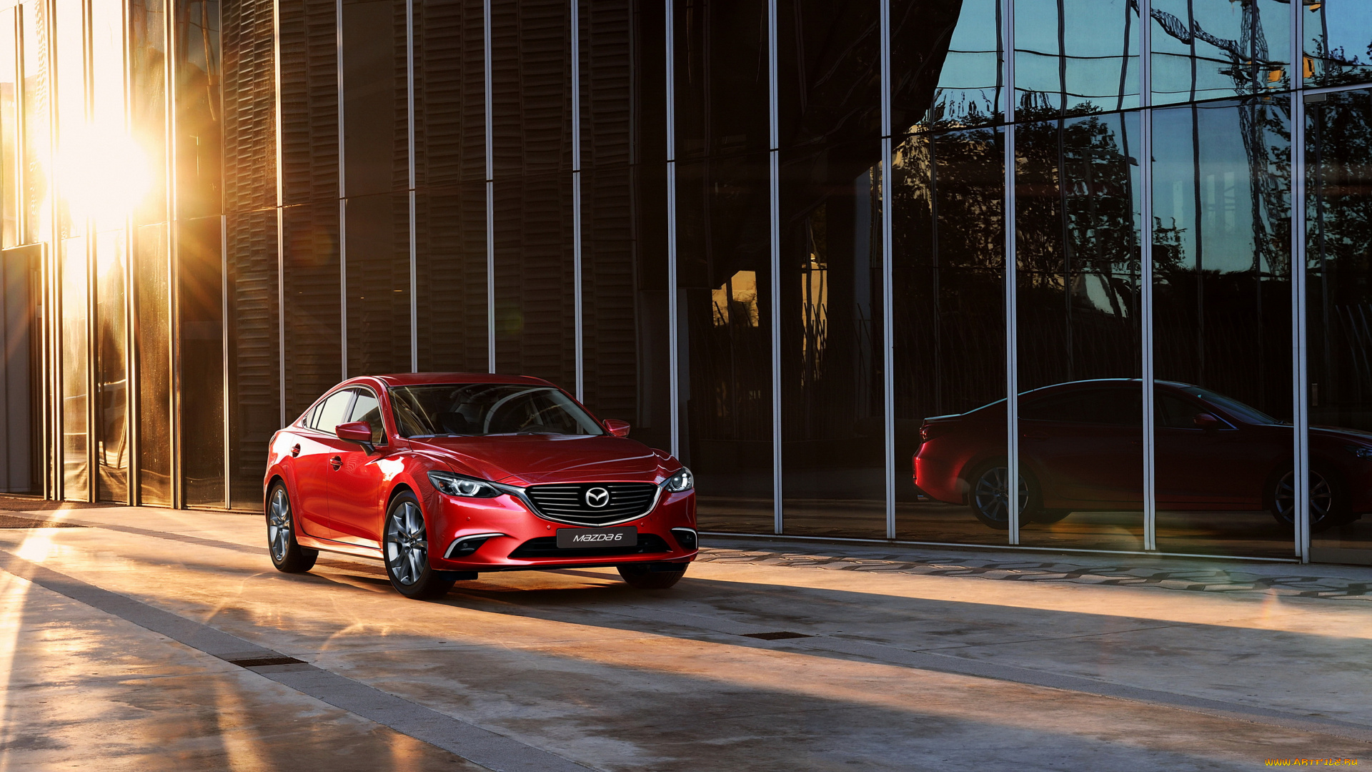 2015, mazda, 6, автомобили, mazda, красный, закат