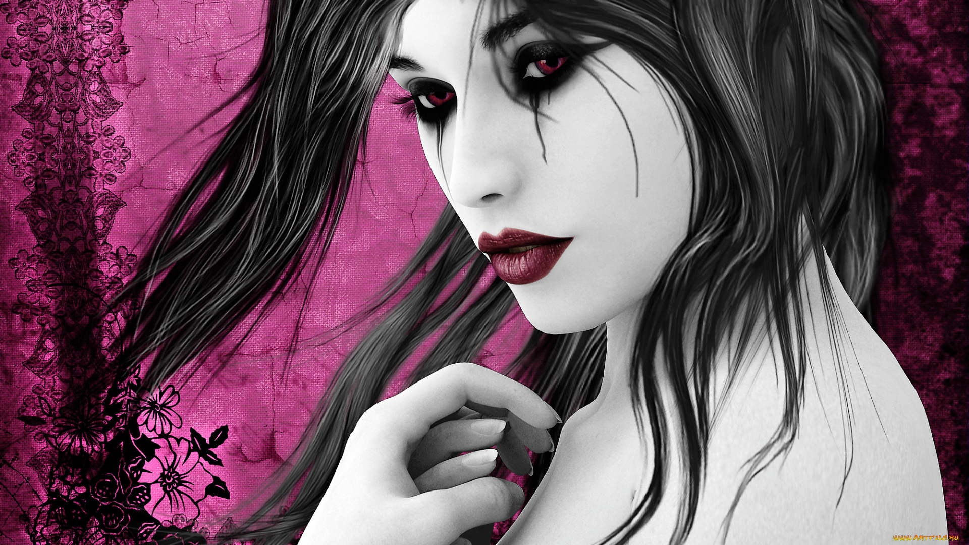 3д, графика, портрет, , portraits, фон, взгляд, девушка