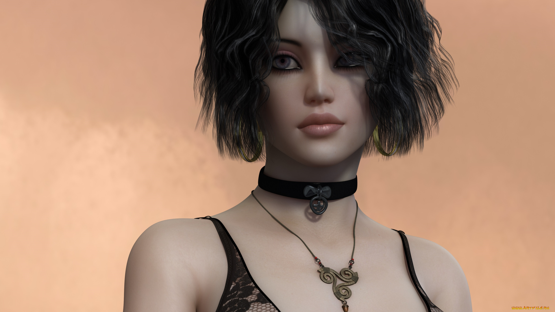 3д, графика, портрет, , portraits, фон, взгляд, девушка