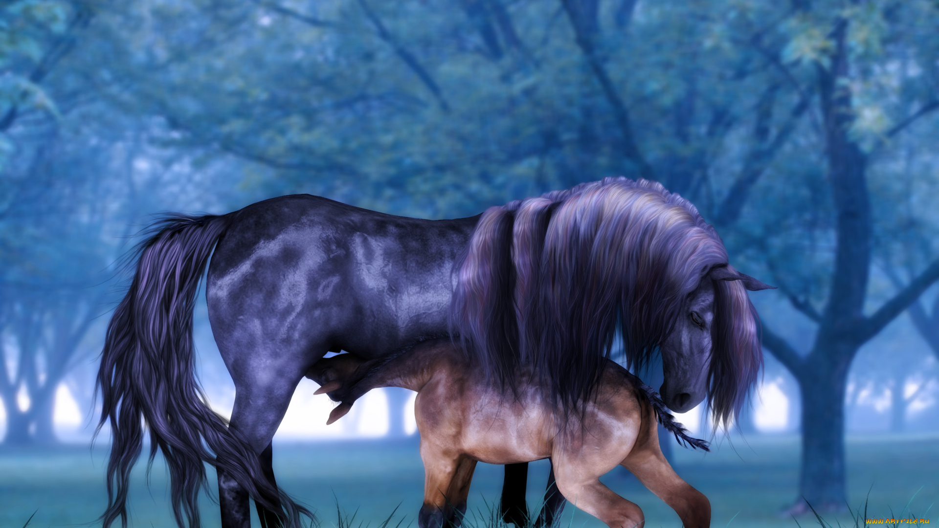 3д, графика, животные, , animals, природа, лошадка, лошадь