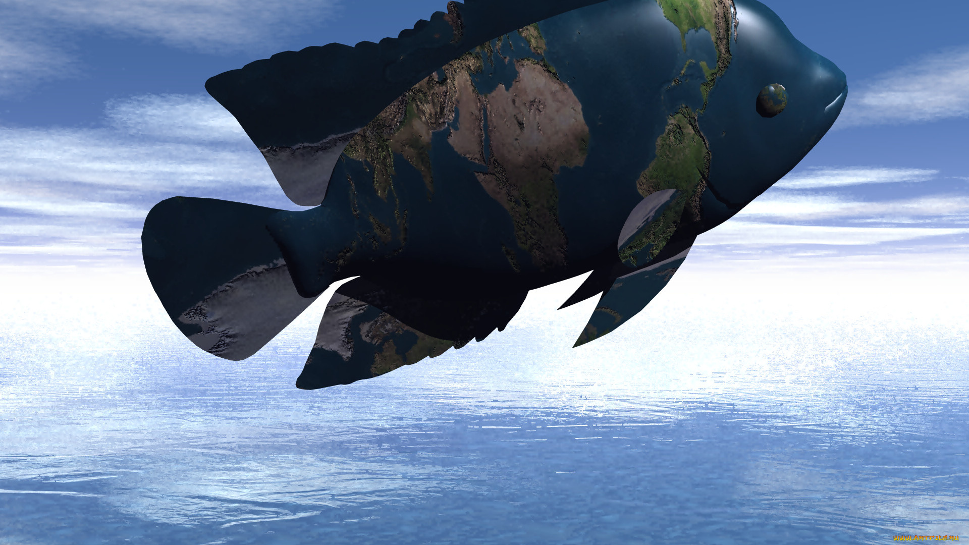 3д, графика, животные, , animals, рыба