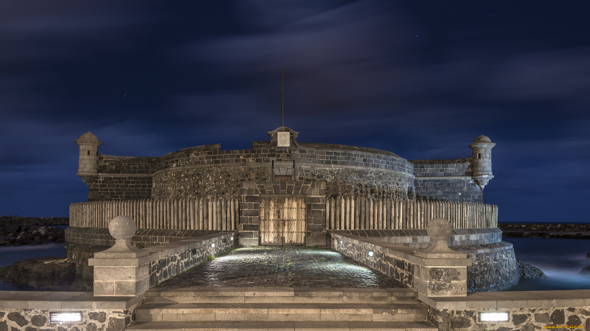 castillo, negro, города, -, дворцы, , замки, , крепости, цитадель, ночь