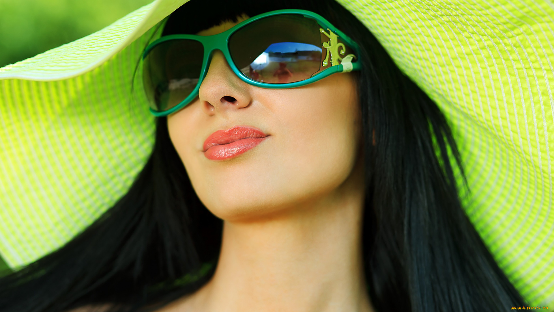 девушки, -unsort, , лица, , портреты, лето, солнечные, лицо, очки, шляпа, девушка