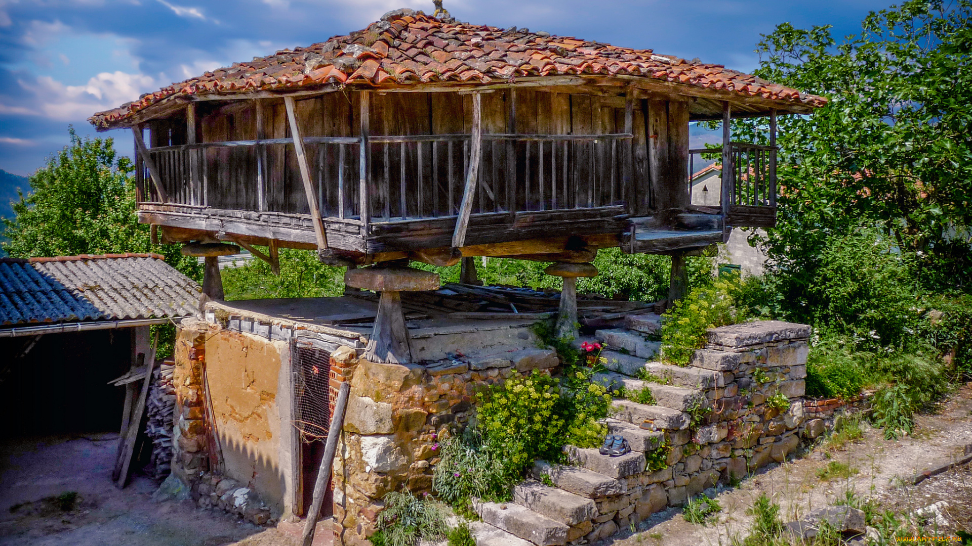 h&, 243, rreo, asturiano, города, -, здания, , дома, жилище, лестница