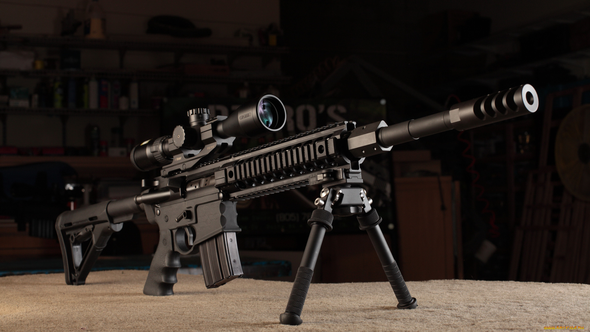 оружие, винтовки, с, прицеломприцелы, rifle