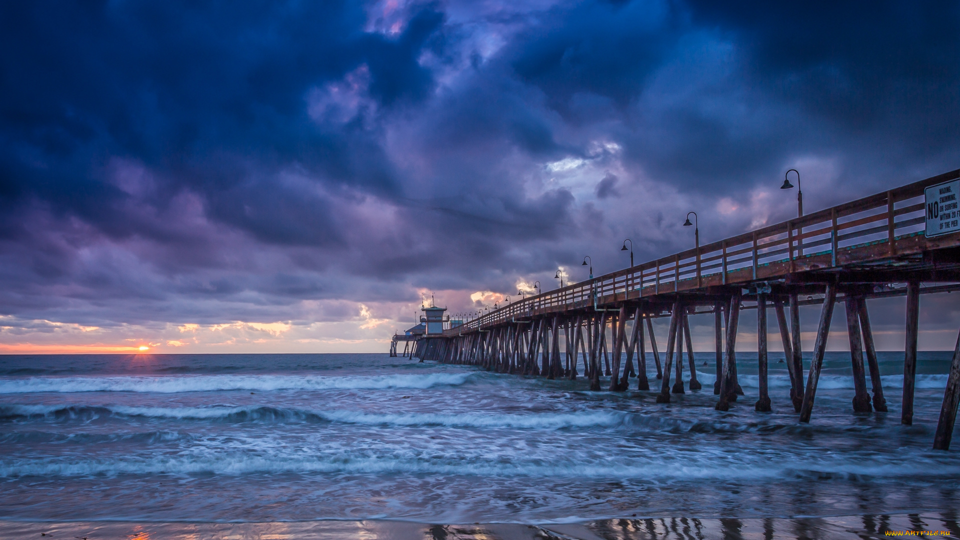 природа, побережье, океан, мост