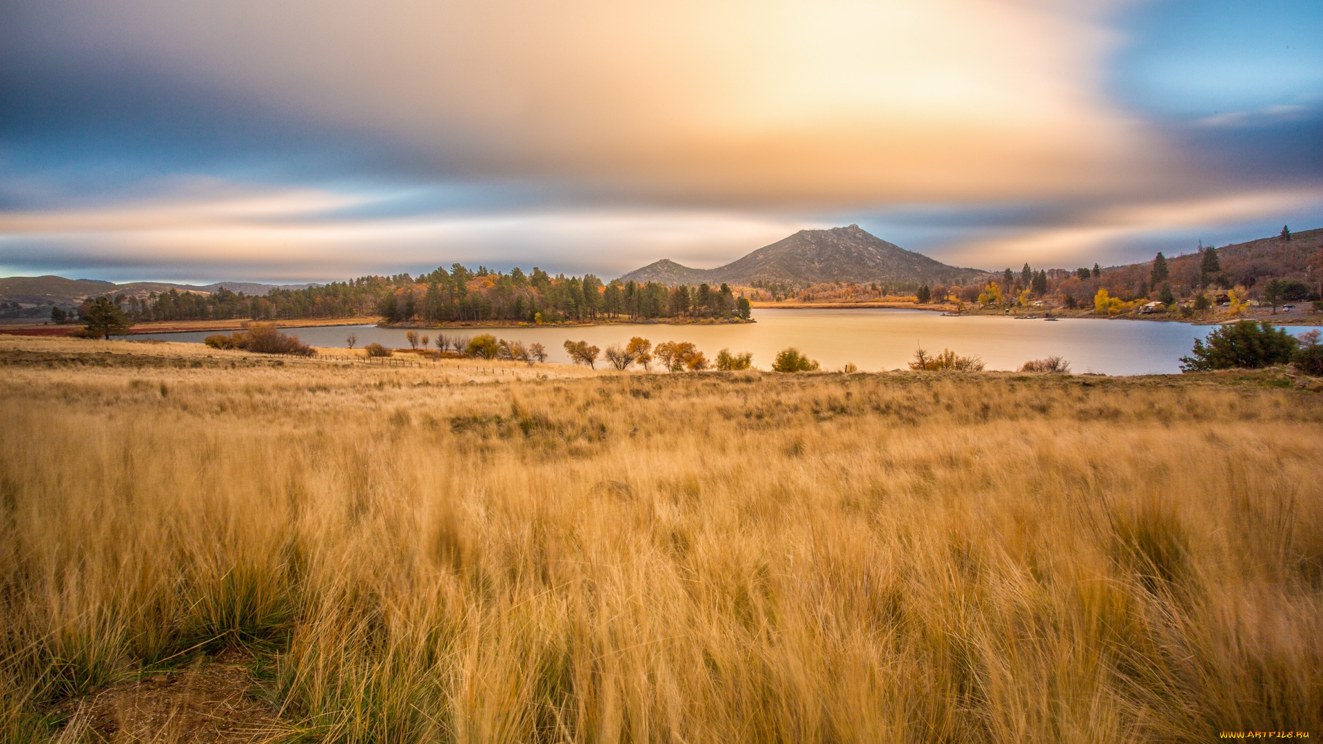 природа, реки, озера, горы, поле, озеро