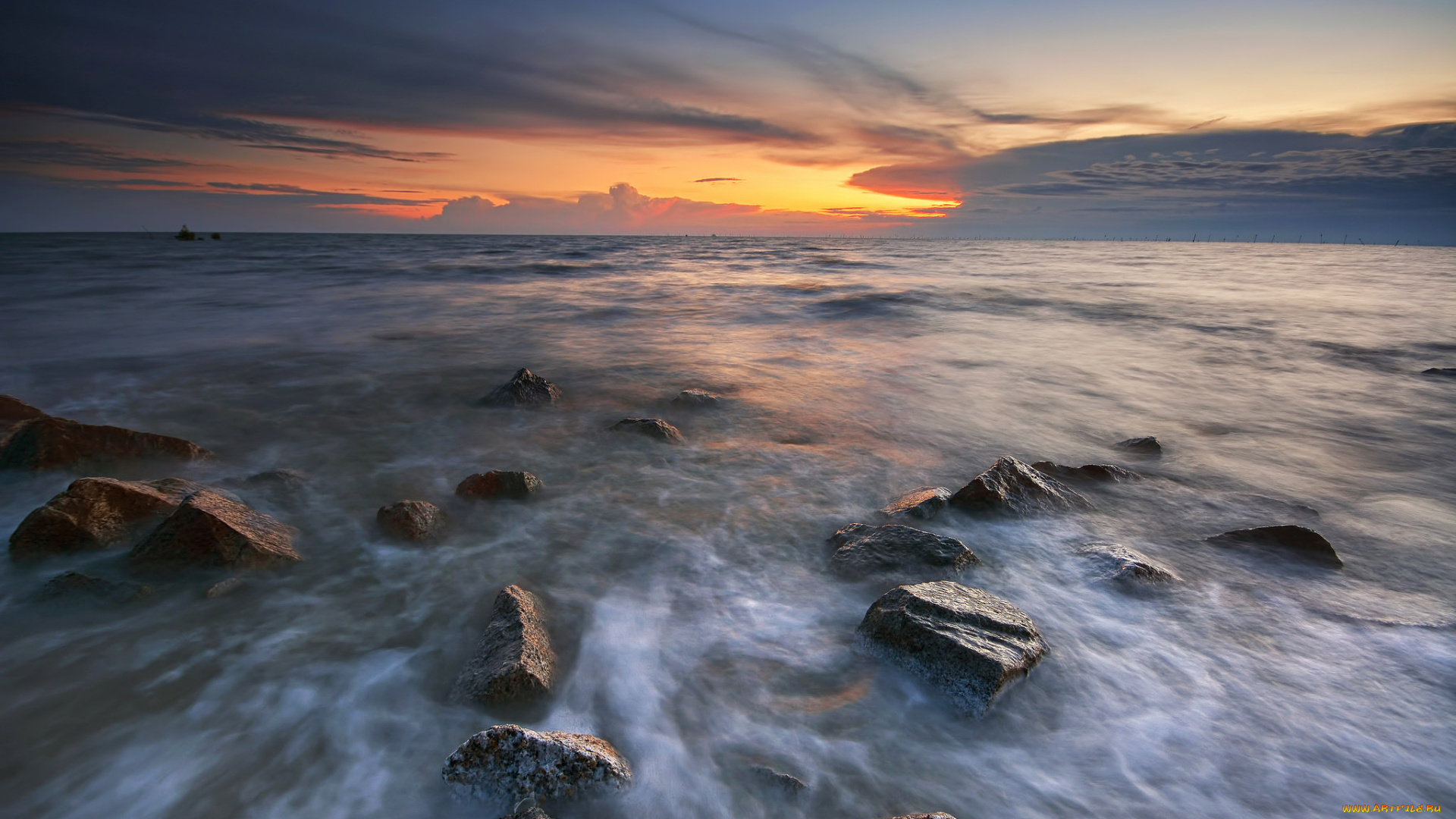 природа, восходы, закаты, океан, заря