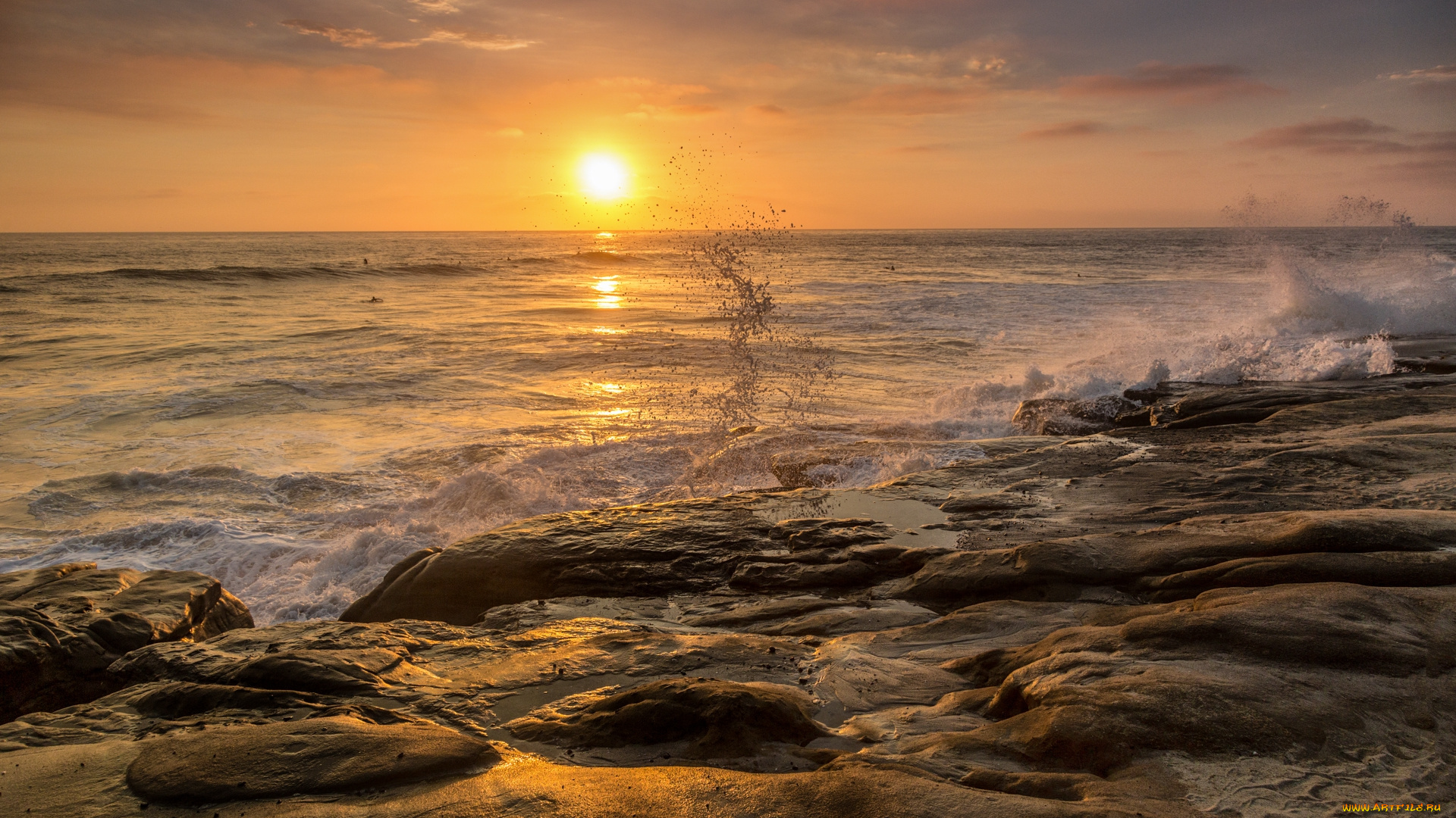 природа, восходы, закаты, океан, заря