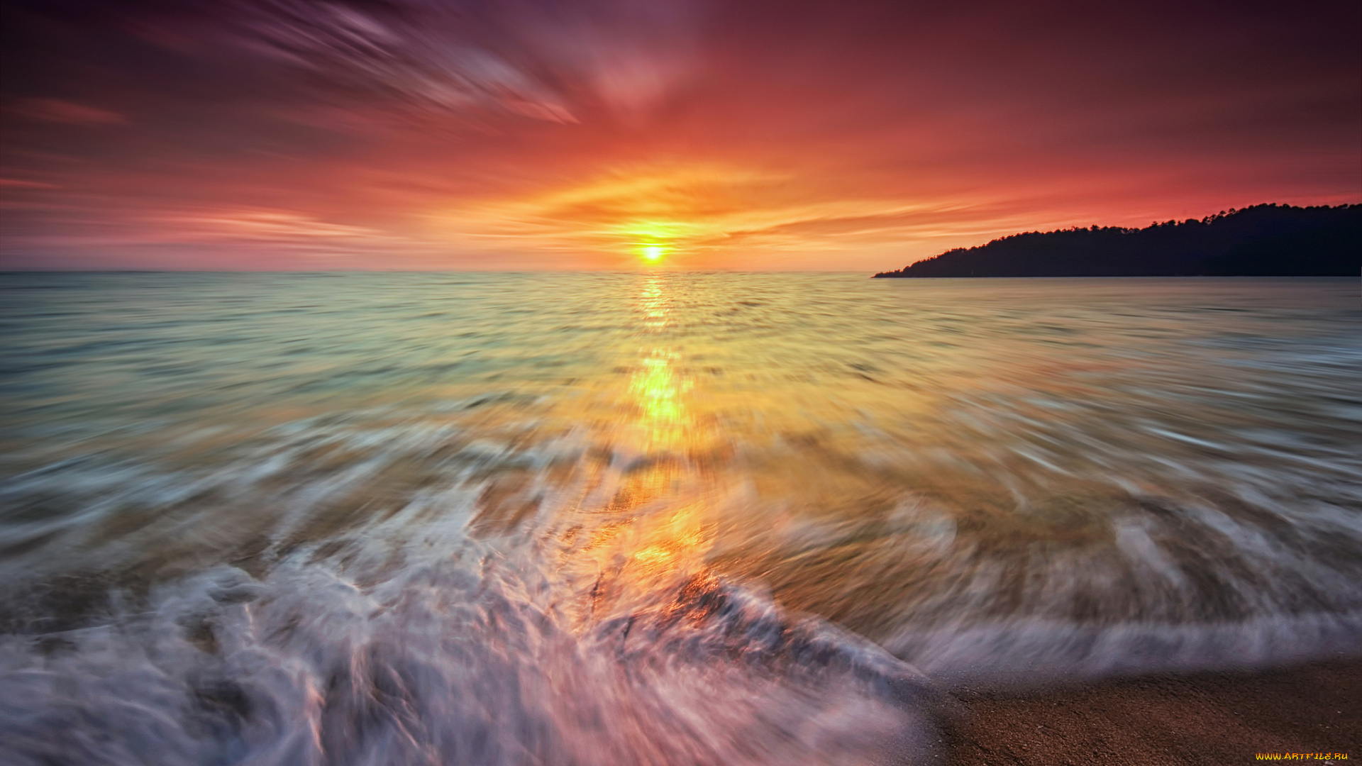 природа, восходы, закаты, океан, заря