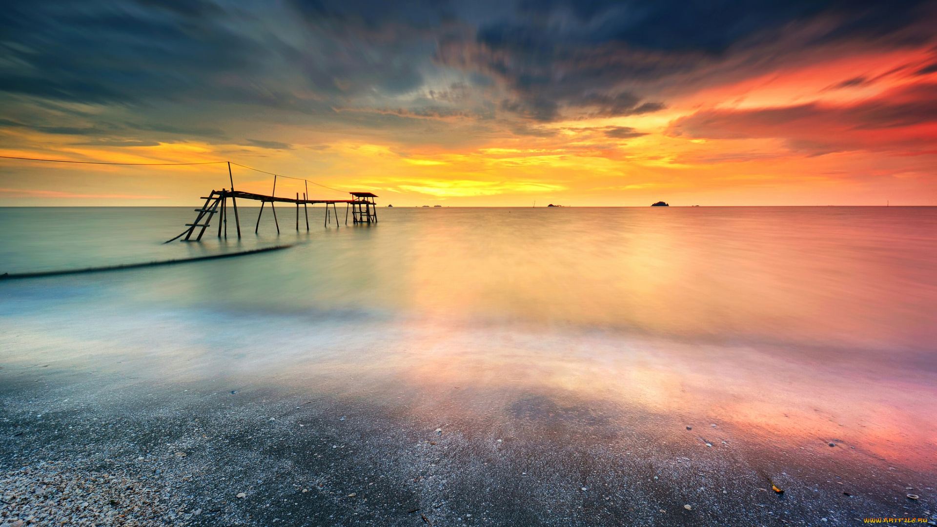 природа, восходы, закаты, океан, заря