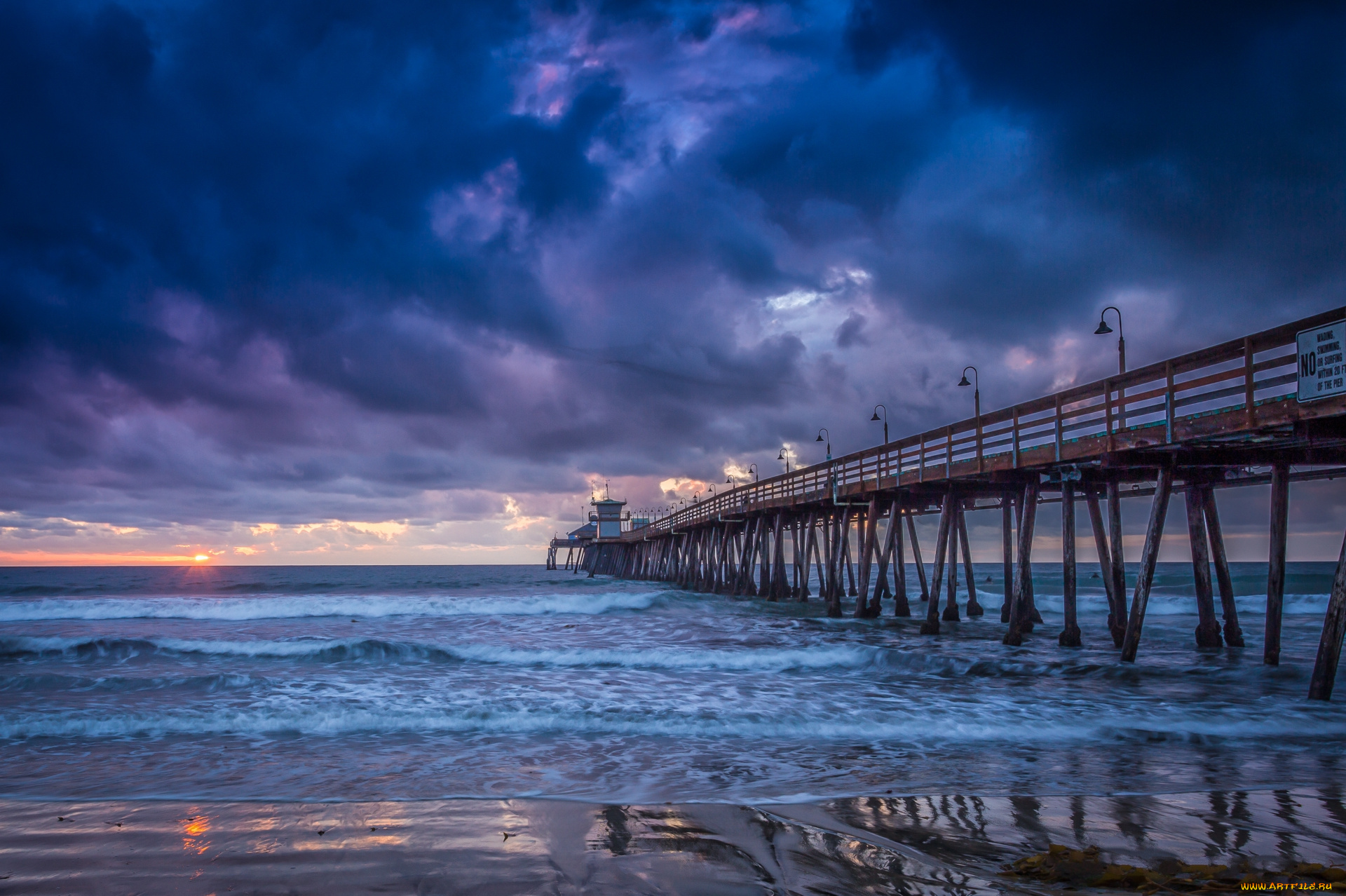 природа, побережье, океан, мост