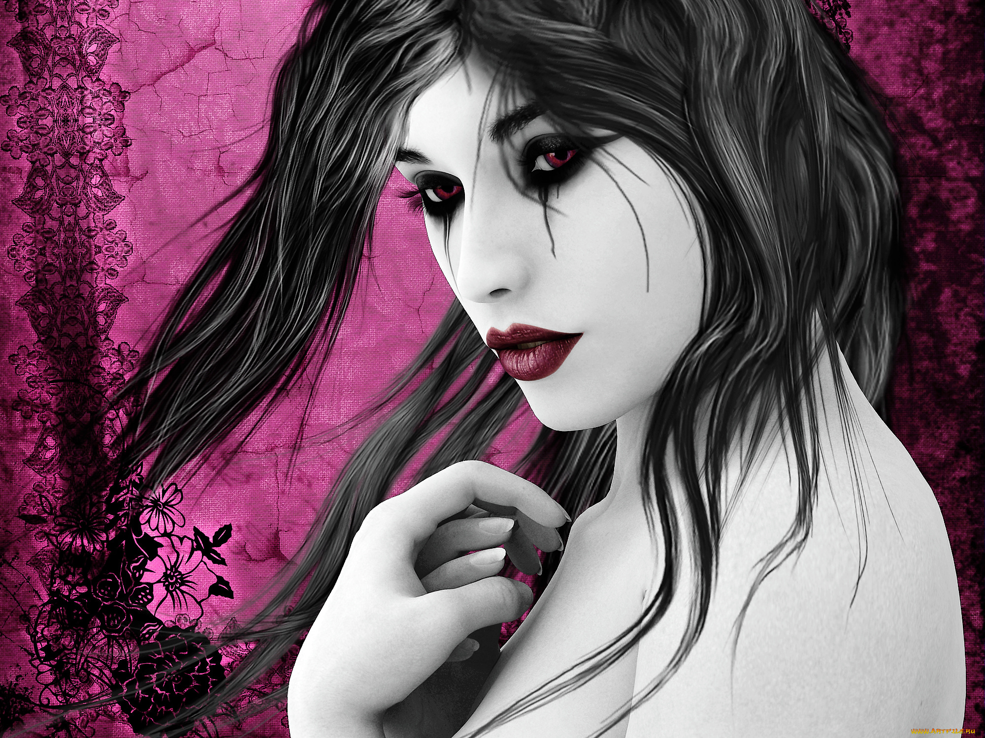 3д, графика, портрет, , portraits, фон, взгляд, девушка