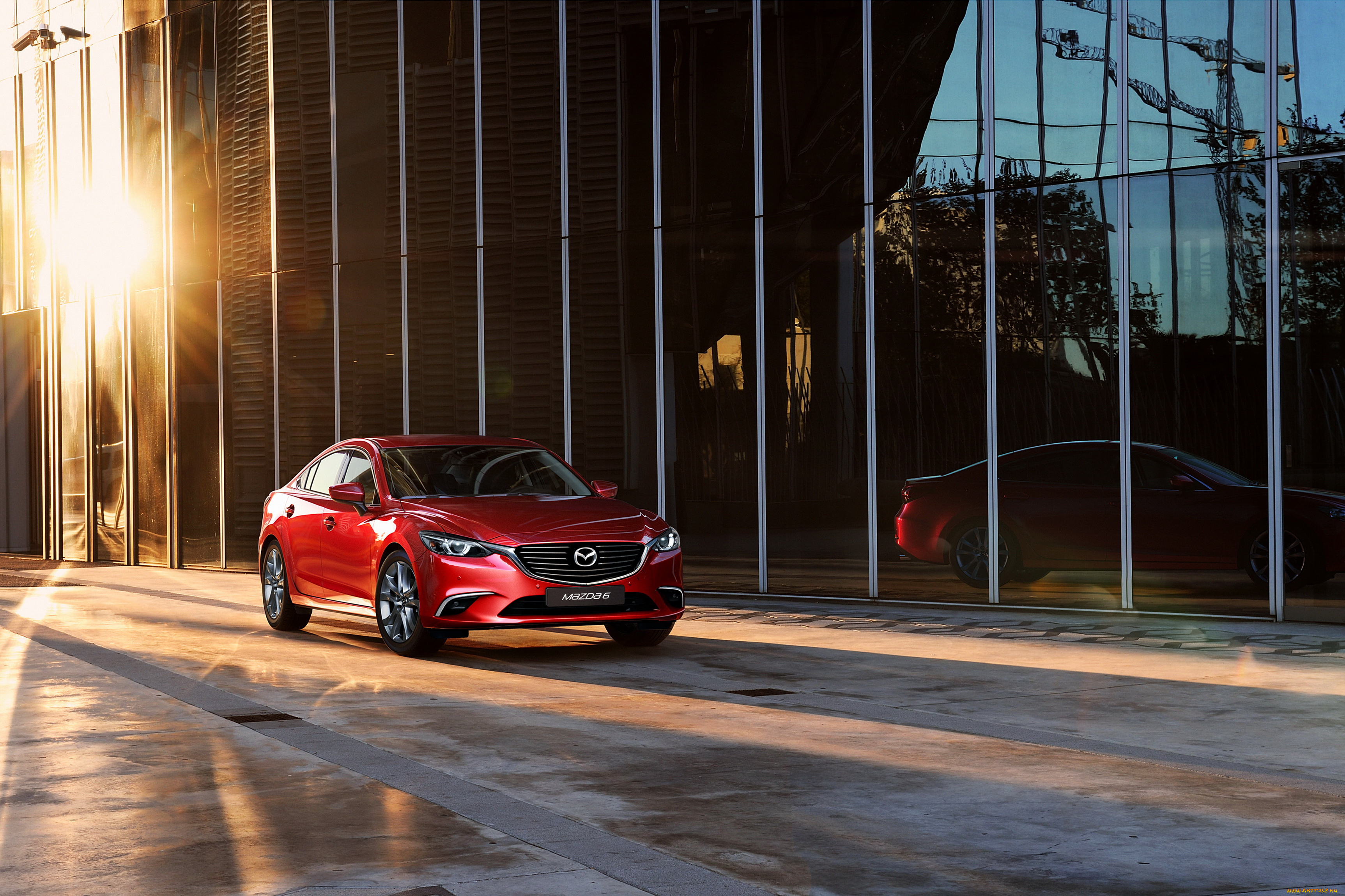 2015, mazda, 6, автомобили, mazda, красный, закат