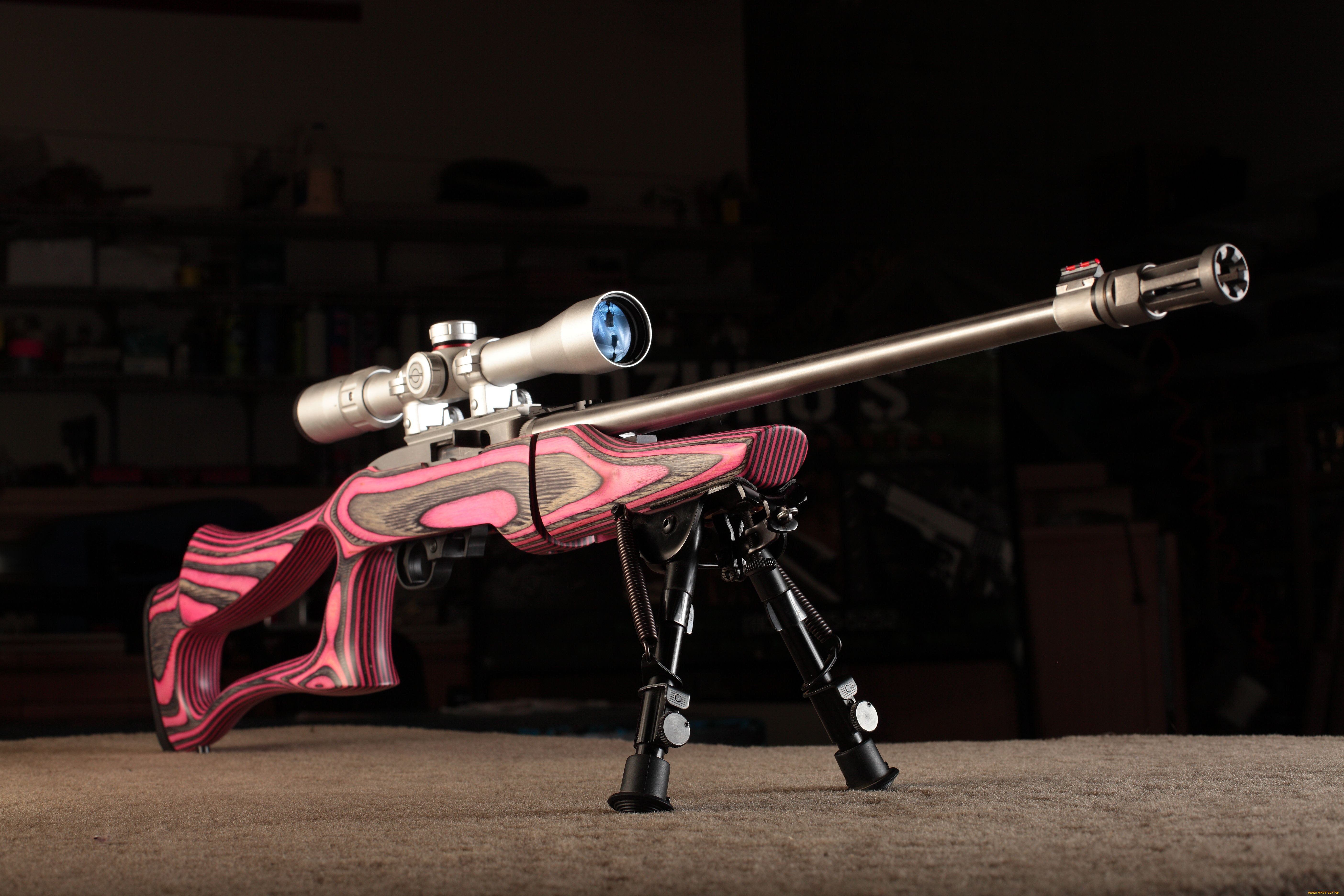 оружие, винтовки, с, прицеломприцелы, rifle